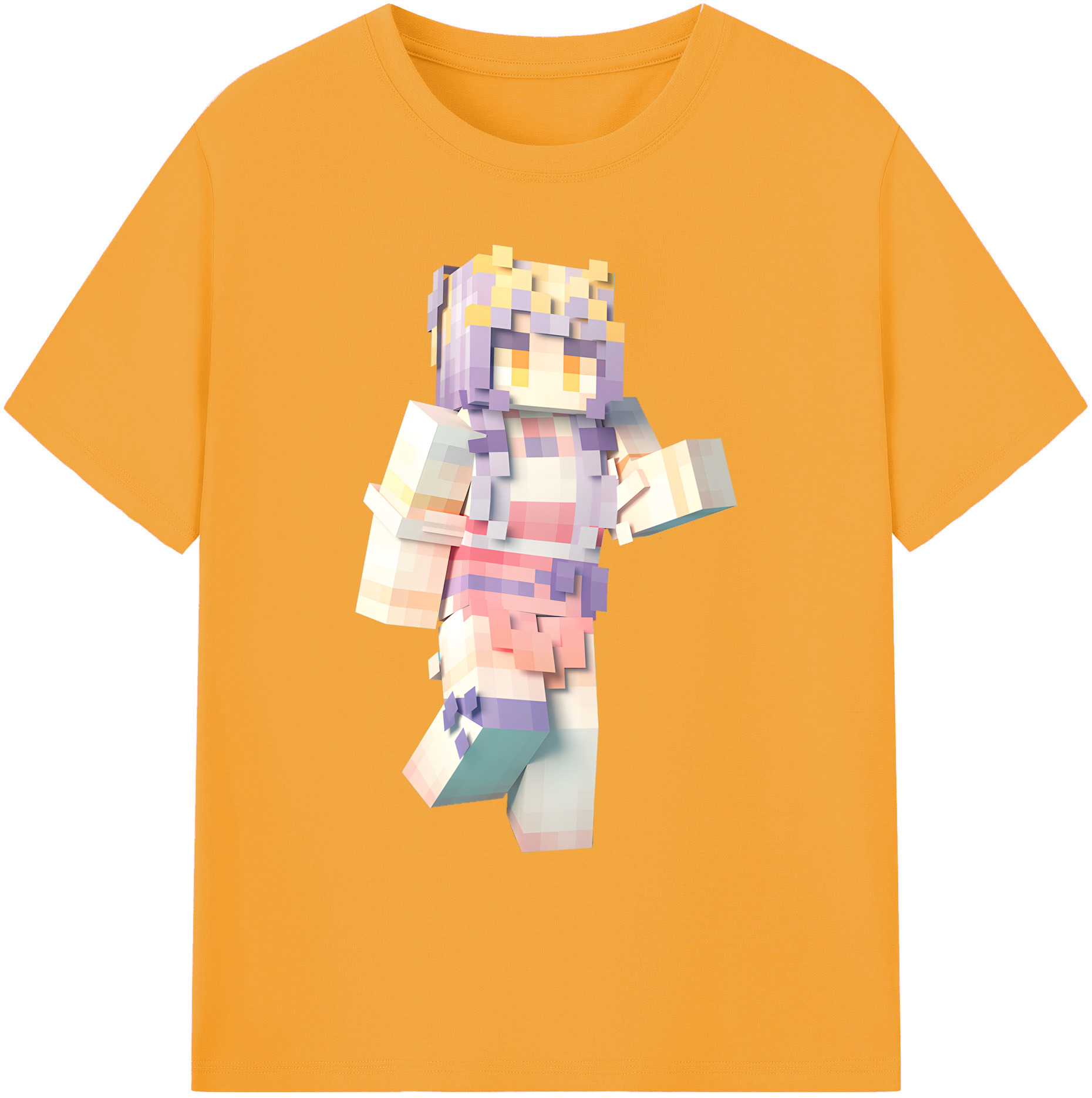 （画像用） マインクラフト ブロックの世界 Minecraft MC Block world 綿100％ メンズ半袖Tシャツ｜肌触りやわらか＆通気性