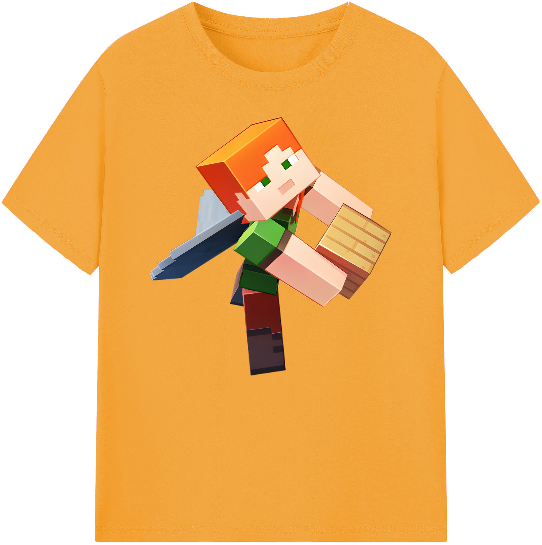 （画像用） マインクラフト ブロックの世界 Minecraft MC Block world 綿100％ メンズ半袖Tシャツ｜肌触りやわらか＆通気性