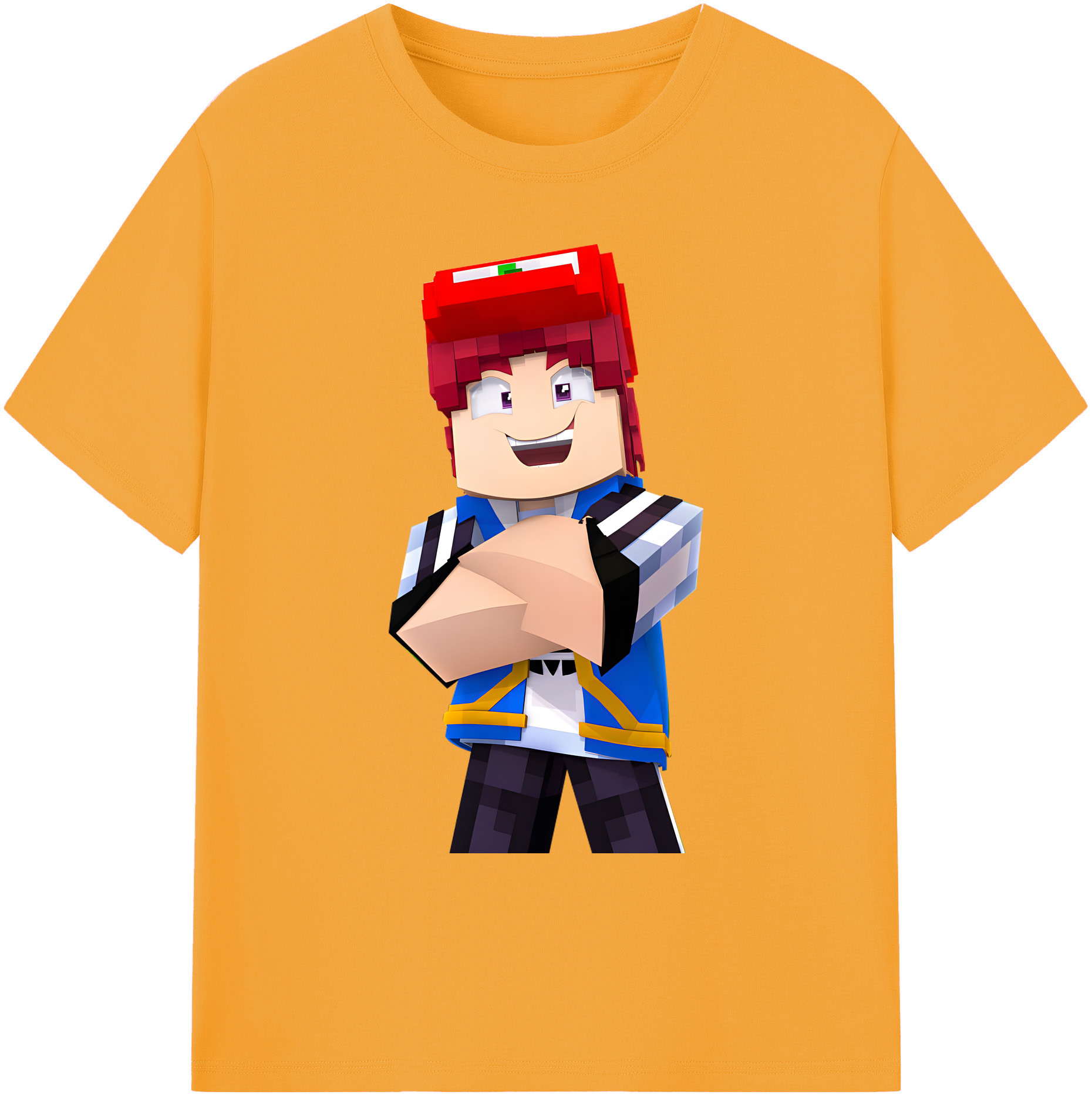 （画像用） マインクラフト ブロックの世界 Minecraft MC Block world 綿100％ メンズ半袖Tシャツ｜肌触りやわらか＆通気性