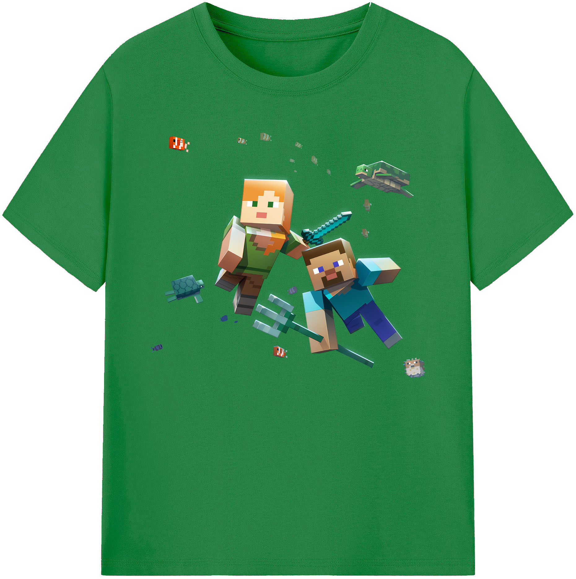 （画像用） マインクラフト ブロックの世界 Minecraft MC Block world 綿100％ メンズ半袖Tシャツ｜肌触りやわらか＆通気性