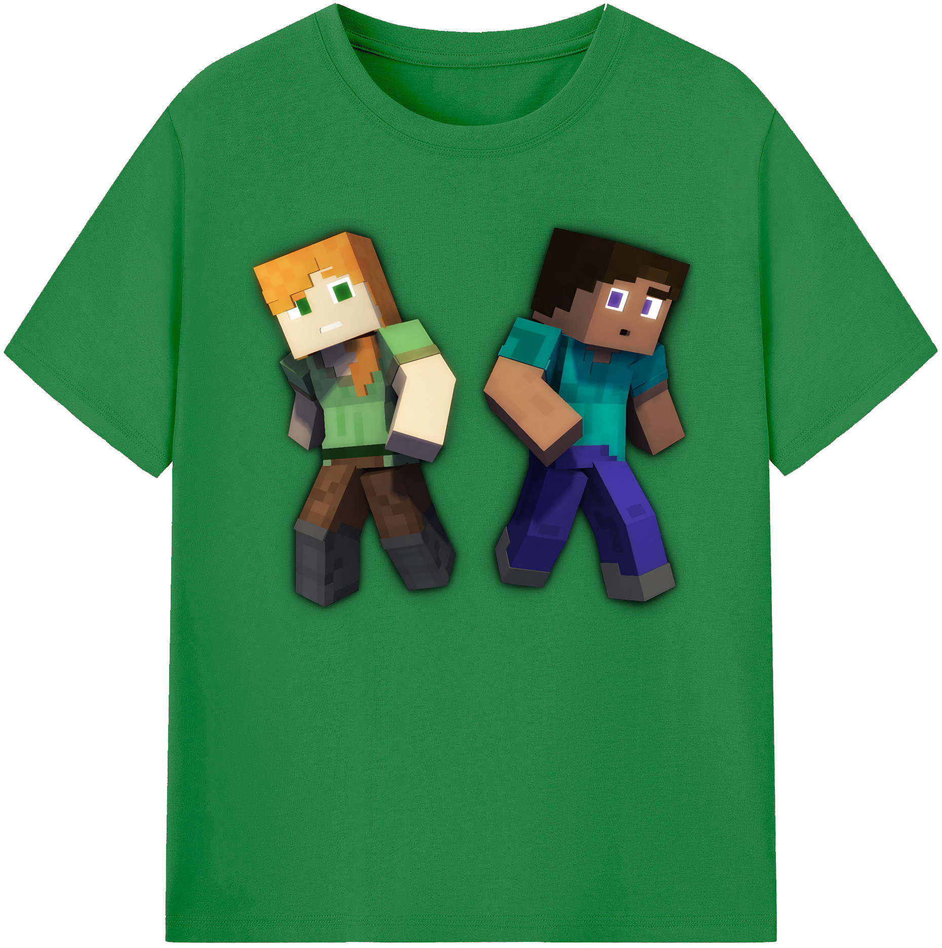 （画像用） マインクラフト ブロックの世界 Minecraft MC Block world 綿100％ メンズ半袖Tシャツ｜肌触りやわらか＆通気性