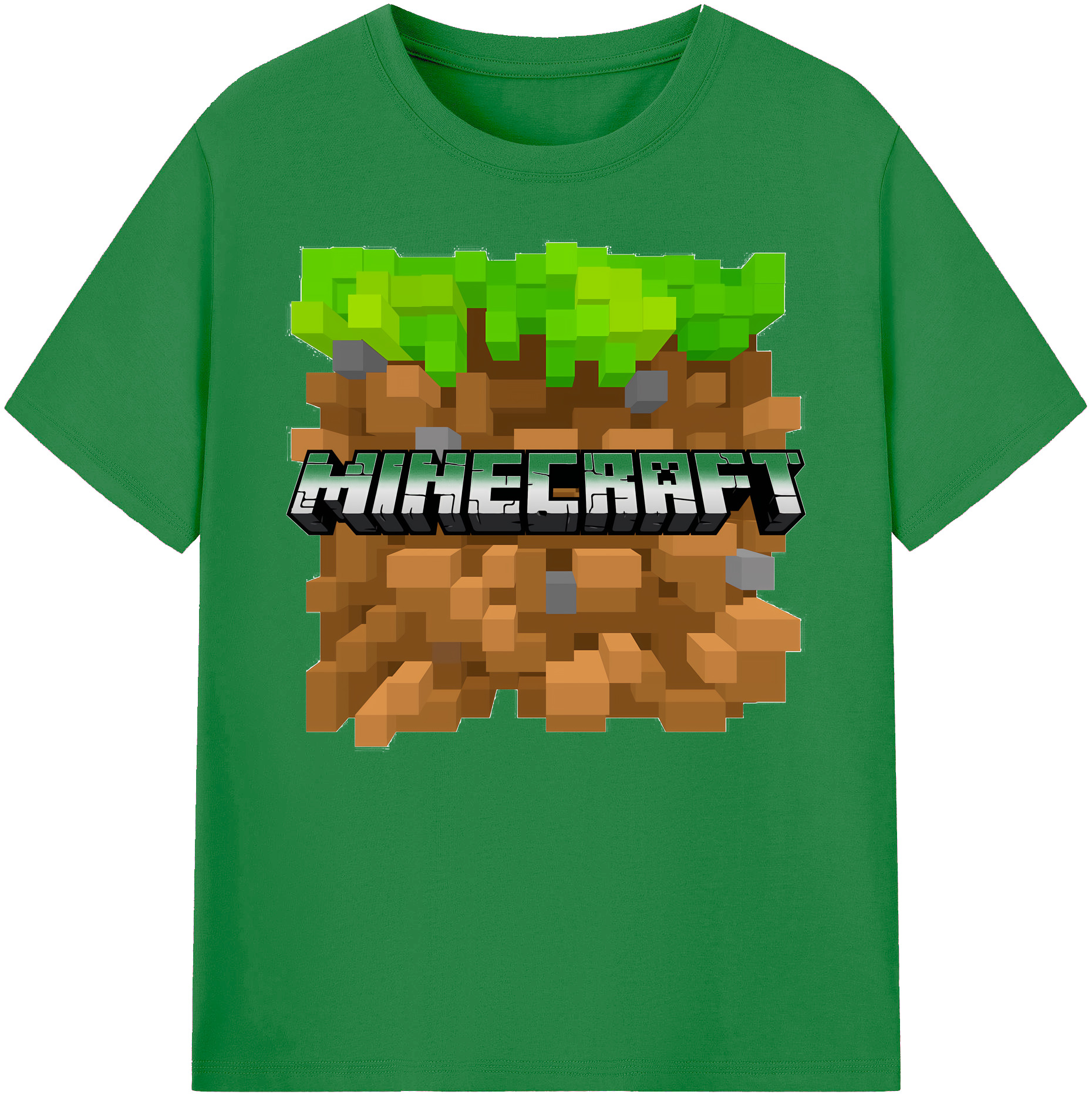 （画像用） マインクラフト ブロックの世界 Minecraft MC Block world 綿100％ メンズ半袖Tシャツ｜肌触りやわらか＆通気性