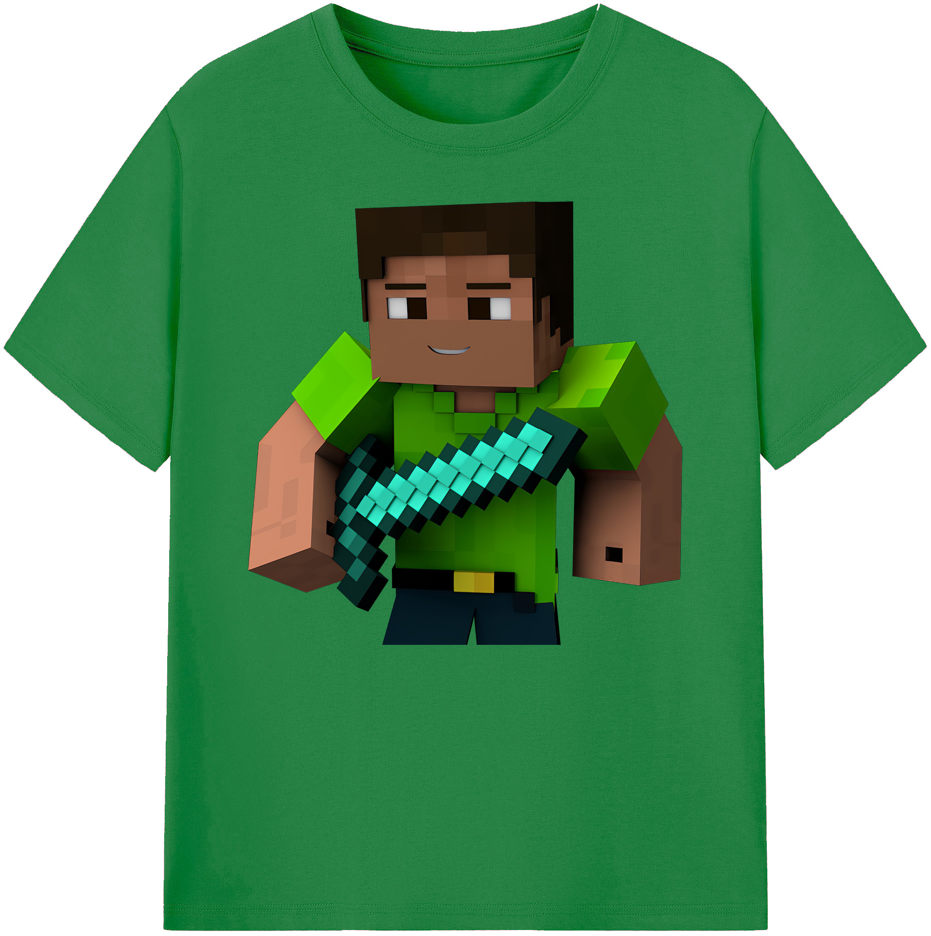 （画像用） マインクラフト ブロックの世界 Minecraft MC Block world 綿100％ メンズ半袖Tシャツ｜肌触りやわらか＆通気性