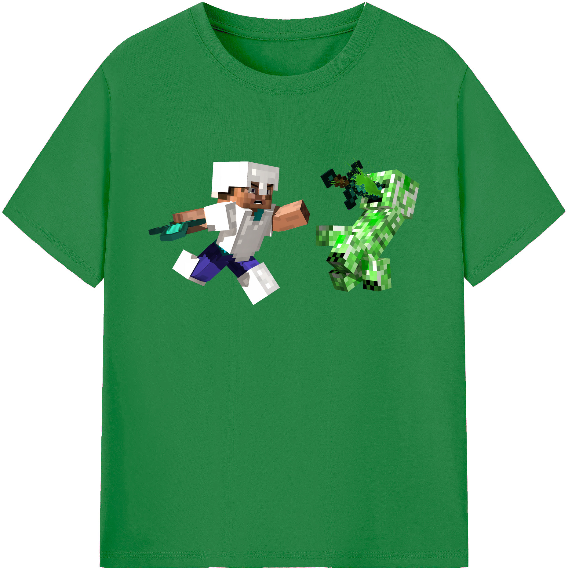 （画像用） マインクラフト ブロックの世界 Minecraft MC Block world 綿100％ メンズ半袖Tシャツ｜肌触りやわらか＆通気性