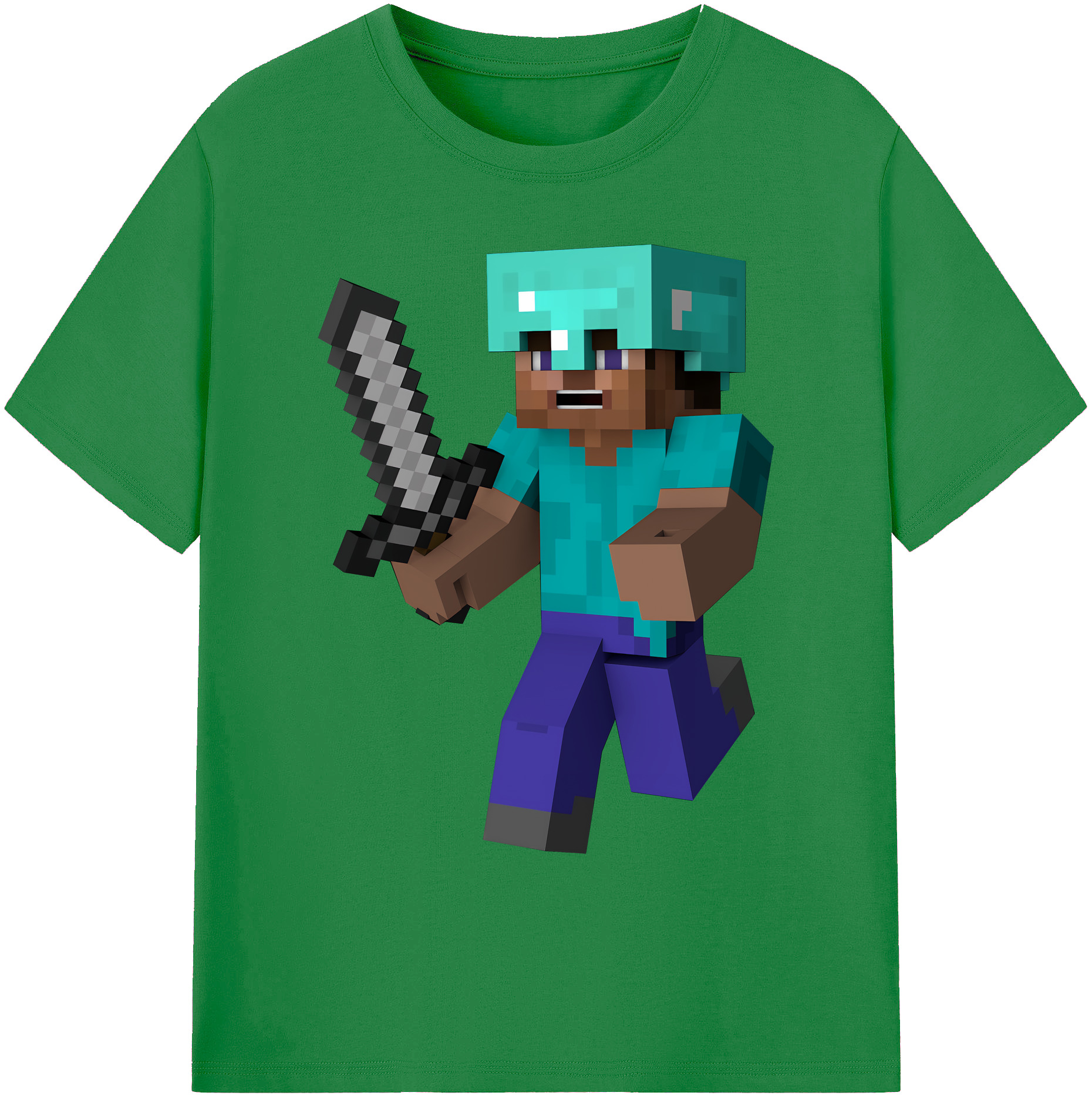 （画像用） マインクラフト ブロックの世界 Minecraft MC Block world 綿100％ メンズ半袖Tシャツ｜肌触りやわらか＆通気性