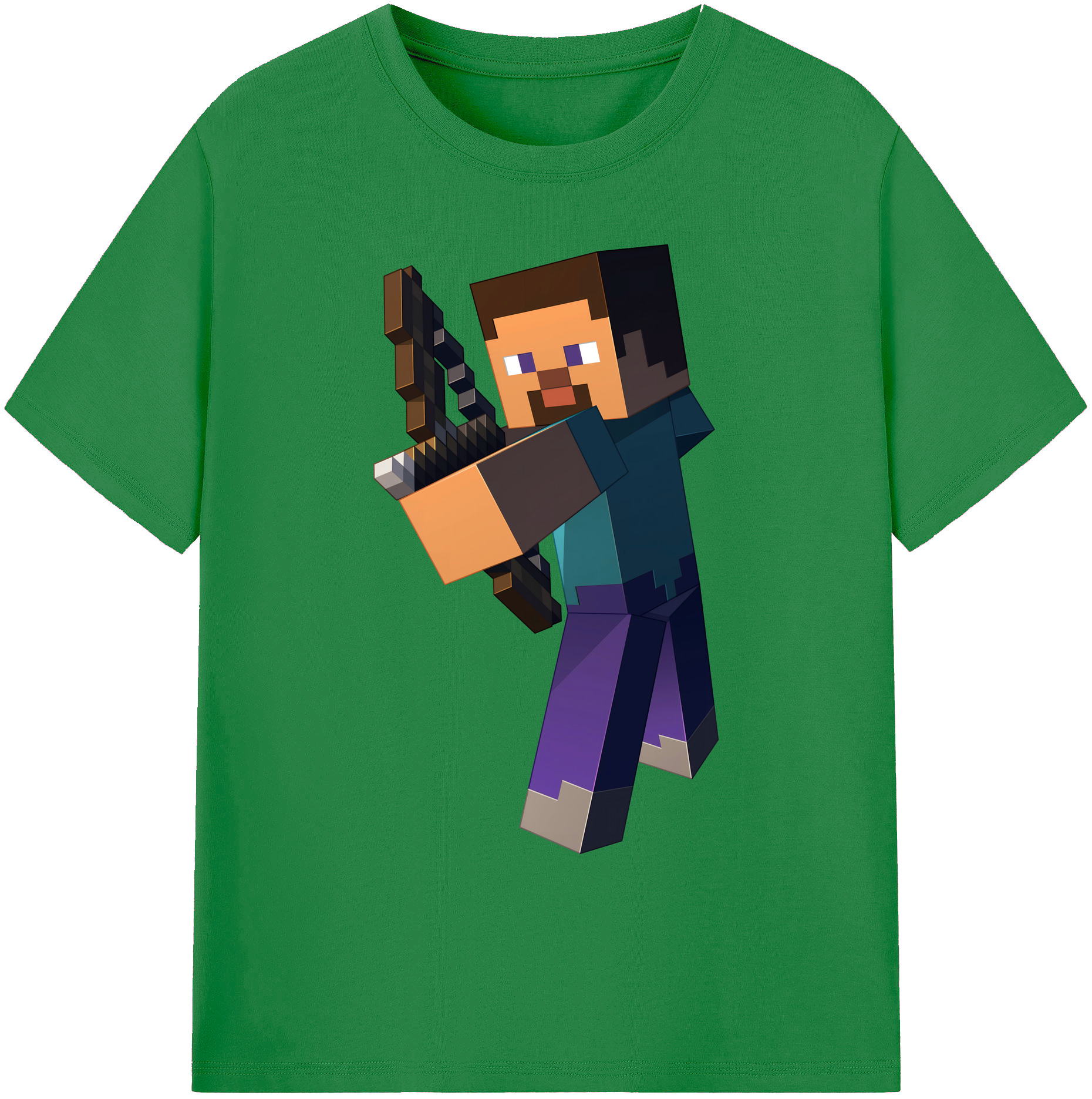 （画像用） マインクラフト ブロックの世界 Minecraft MC Block world 綿100％ メンズ半袖Tシャツ｜肌触りやわらか＆通気性