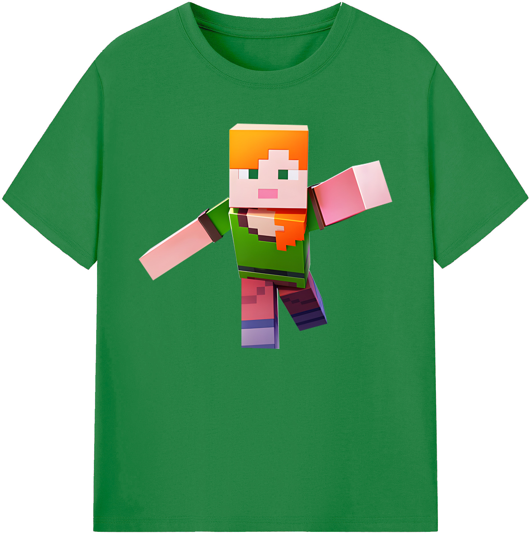 （画像用） マインクラフト ブロックの世界 Minecraft MC Block world 綿100％ メンズ半袖Tシャツ｜肌触りやわらか＆通気性