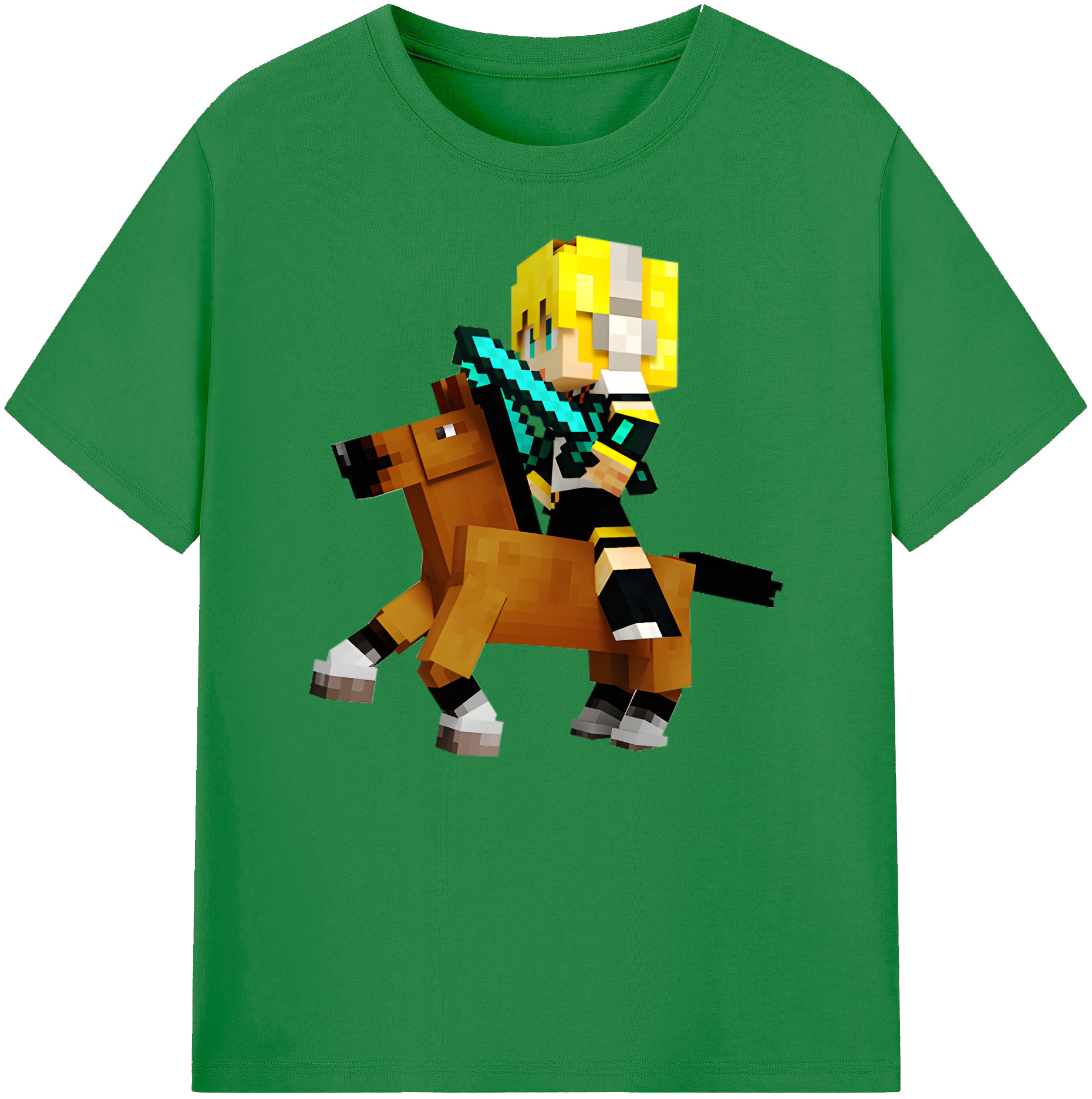 （画像用） マインクラフト ブロックの世界 Minecraft MC Block world 綿100％ メンズ半袖Tシャツ｜肌触りやわらか＆通気性