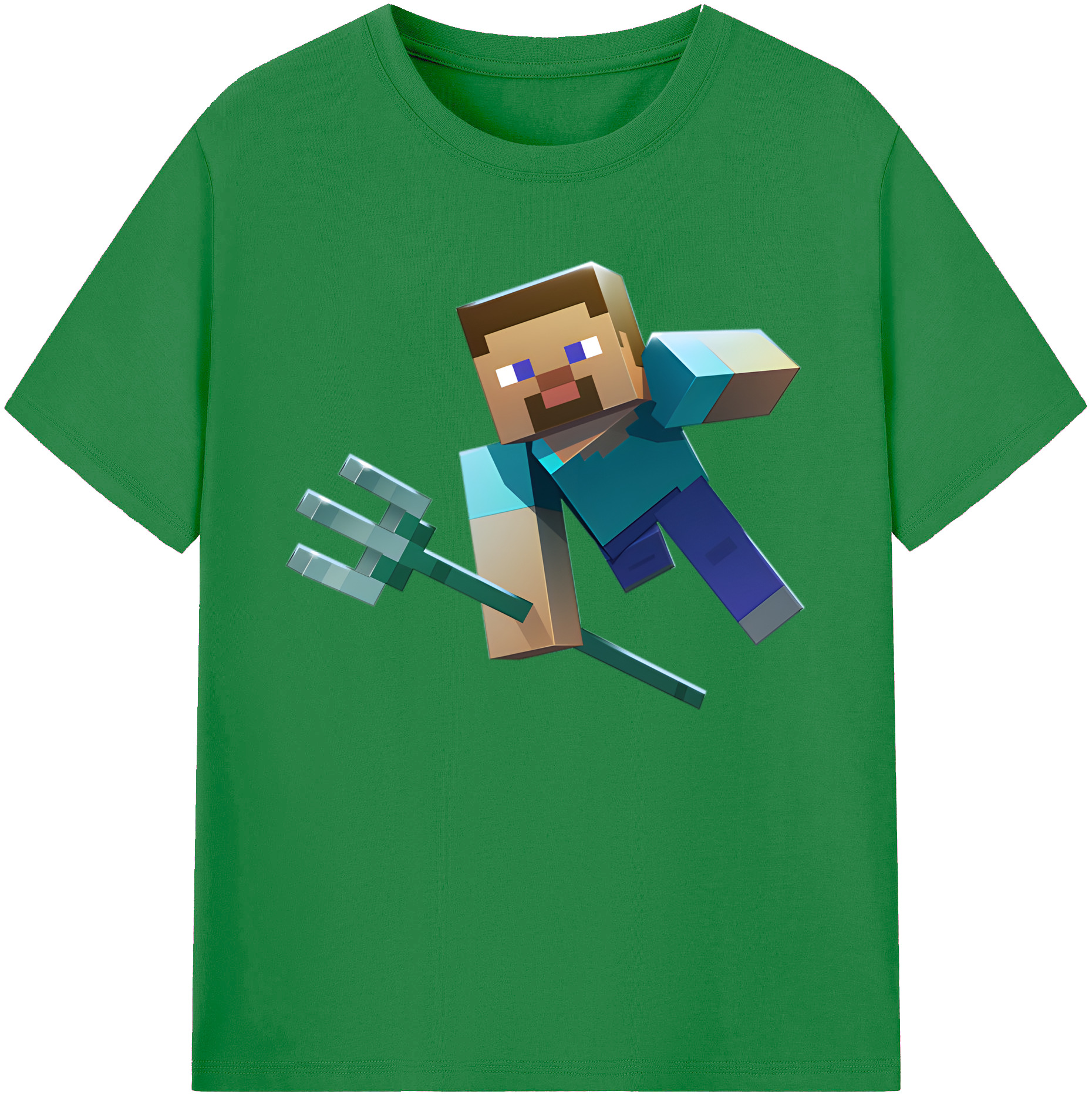（画像用） マインクラフト ブロックの世界 Minecraft MC Block world 綿100％ メンズ半袖Tシャツ｜肌触りやわらか＆通気性