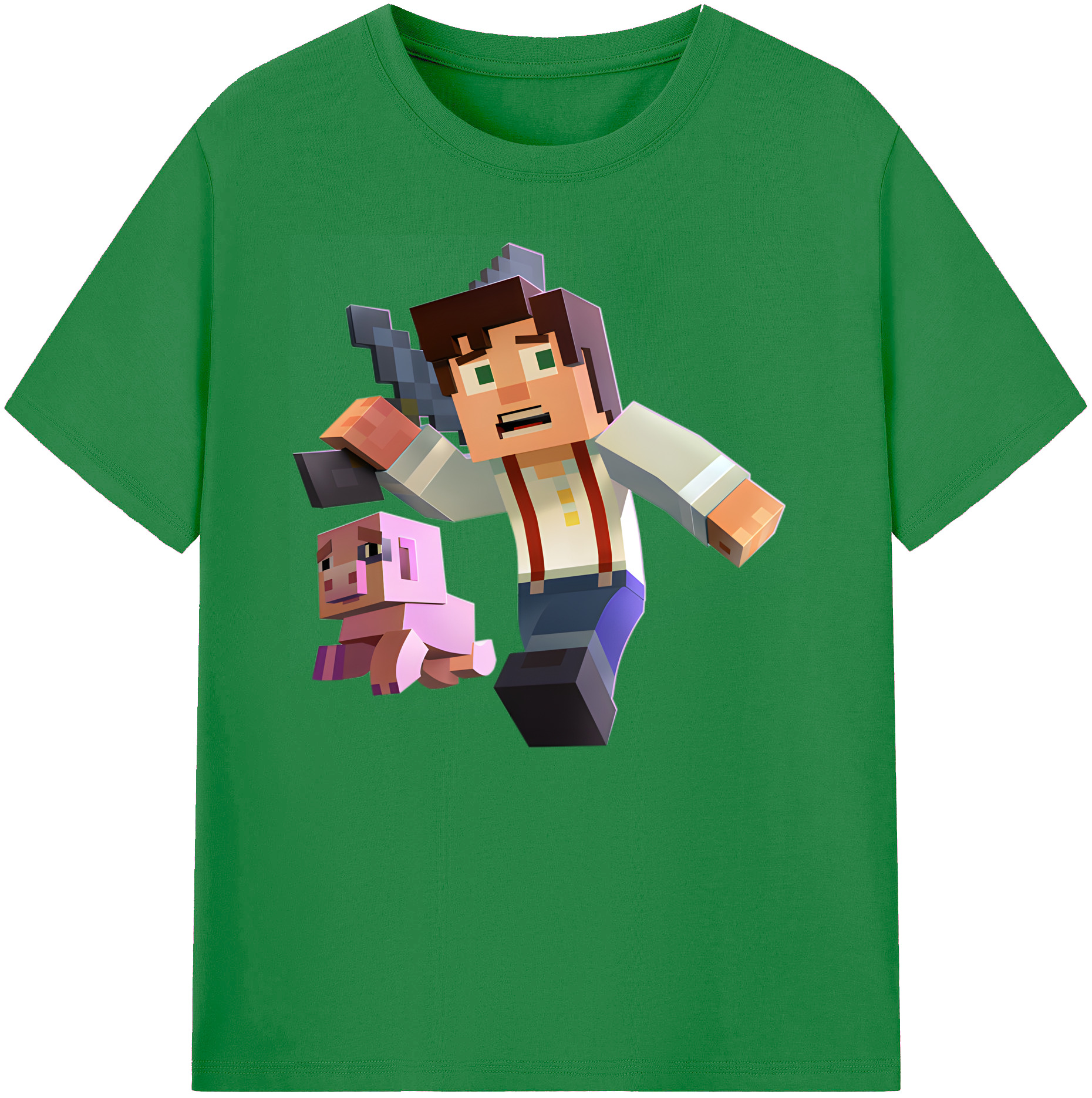 （画像用） マインクラフト ブロックの世界 Minecraft MC Block world 綿100％ メンズ半袖Tシャツ｜肌触りやわらか＆通気性