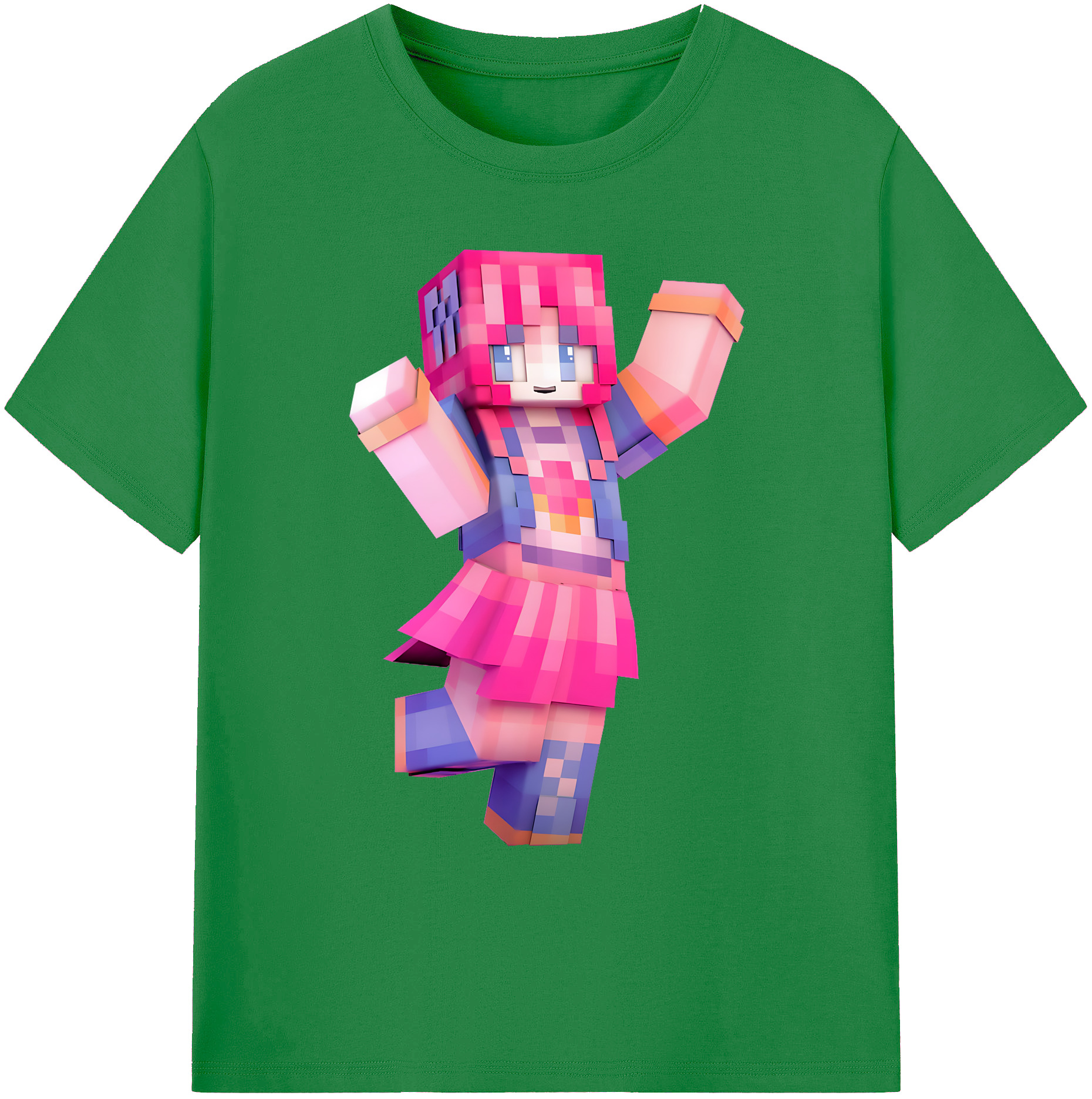 （画像用） マインクラフト ブロックの世界 Minecraft MC Block world 綿100％ メンズ半袖Tシャツ｜肌触りやわらか＆通気性
