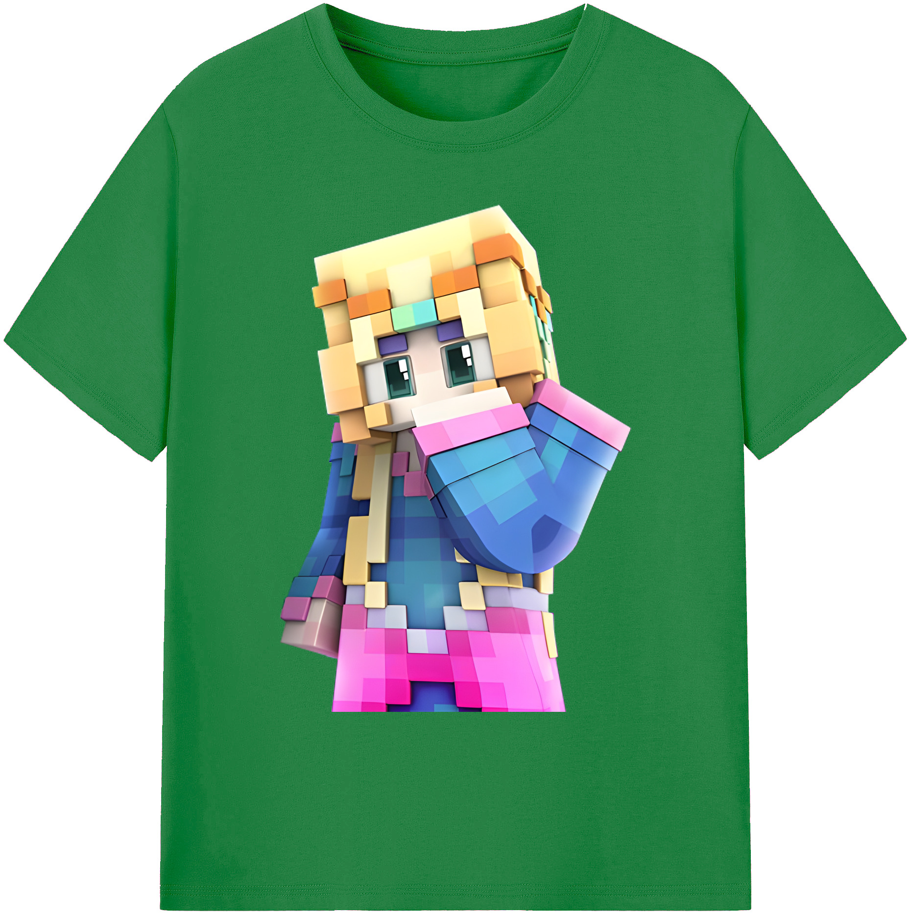 （画像用） マインクラフト ブロックの世界 Minecraft MC Block world 綿100％ メンズ半袖Tシャツ｜肌触りやわらか＆通気性
