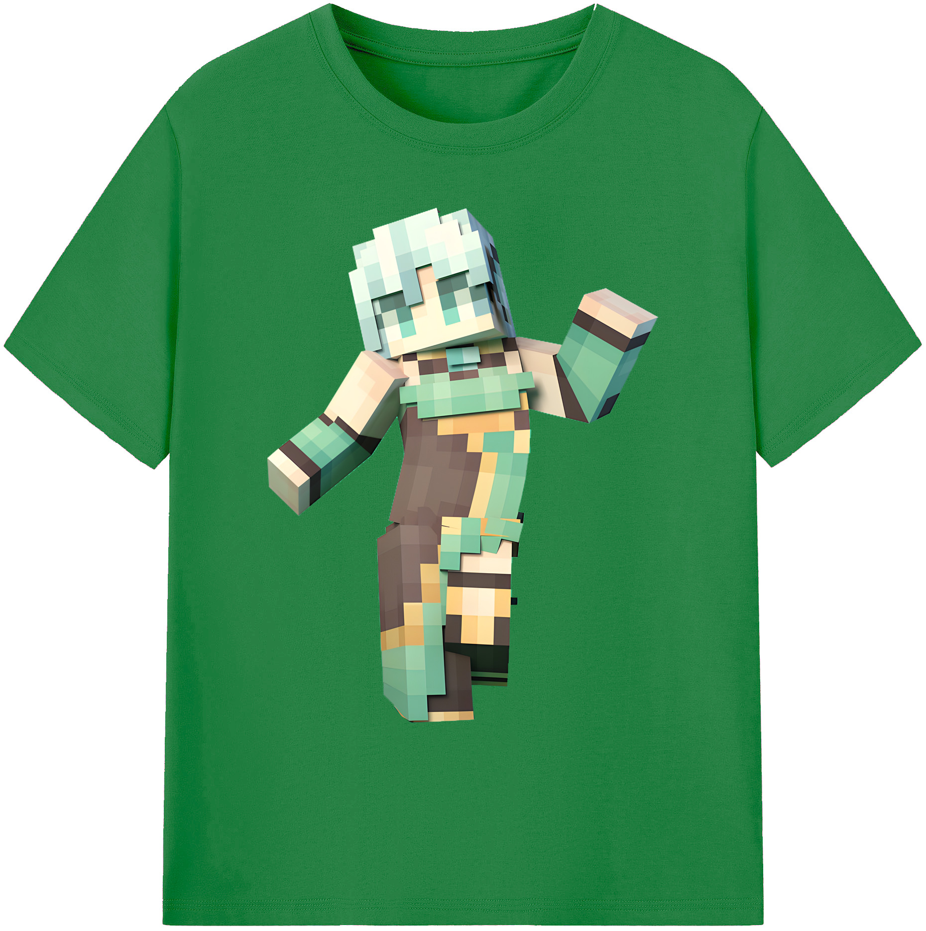 （画像用） マインクラフト ブロックの世界 Minecraft MC Block world 綿100％ メンズ半袖Tシャツ｜肌触りやわらか＆通気性