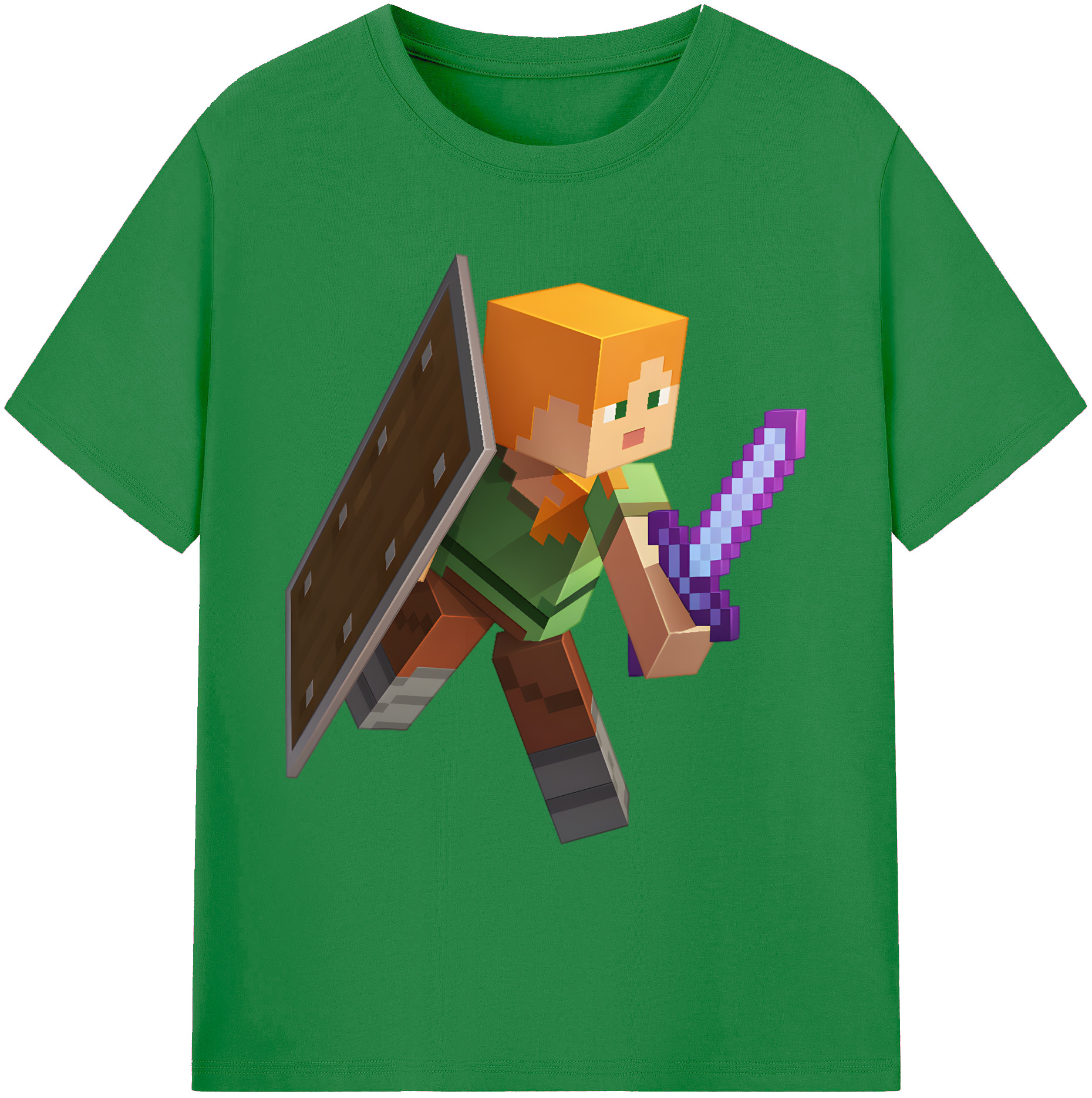 （画像用） マインクラフト ブロックの世界 Minecraft MC Block world 綿100％ メンズ半袖Tシャツ｜肌触りやわらか＆通気性