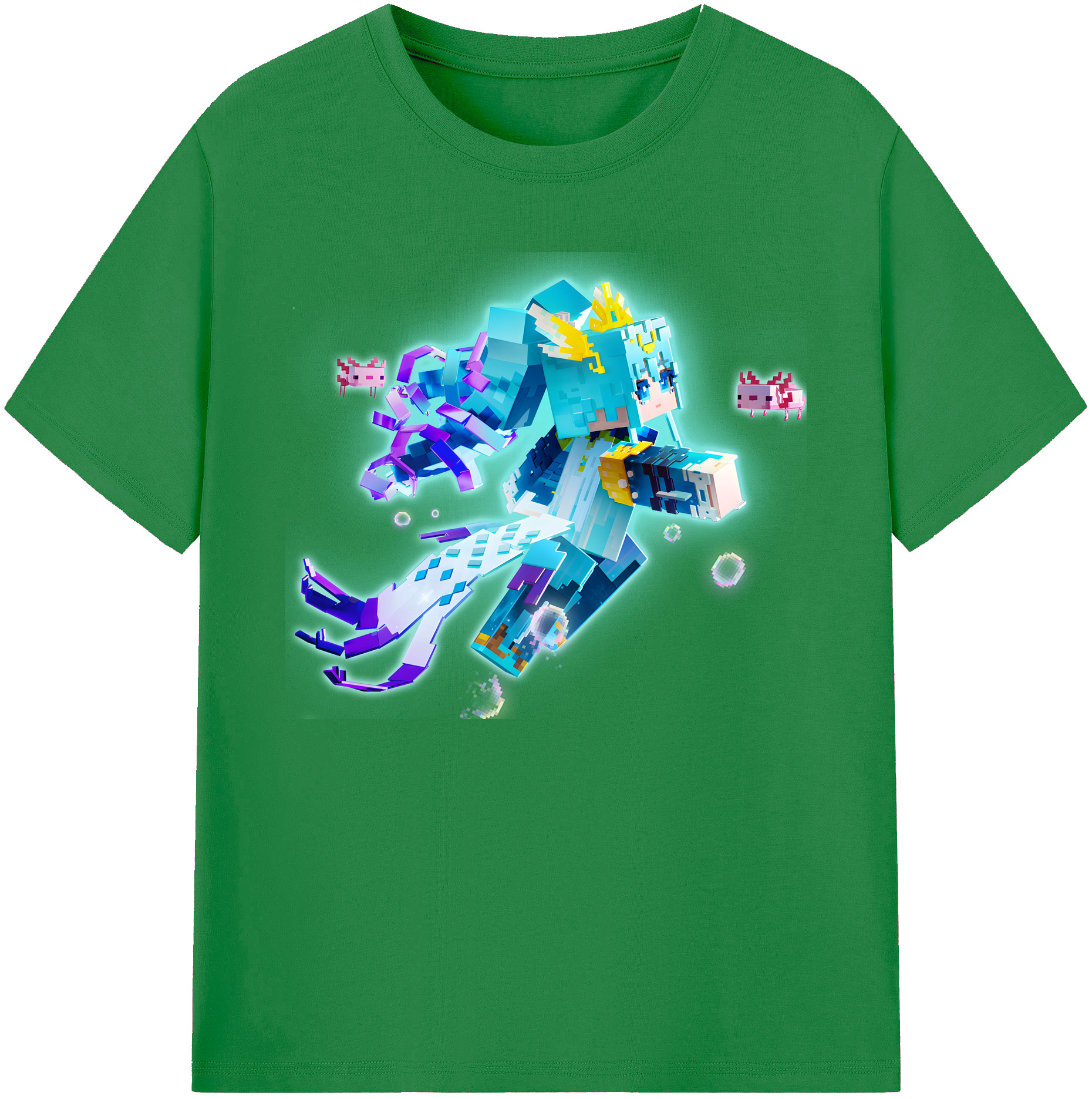 （画像用） マインクラフト ブロックの世界 Minecraft MC Block world 綿100％ メンズ半袖Tシャツ｜肌触りやわらか＆通気性