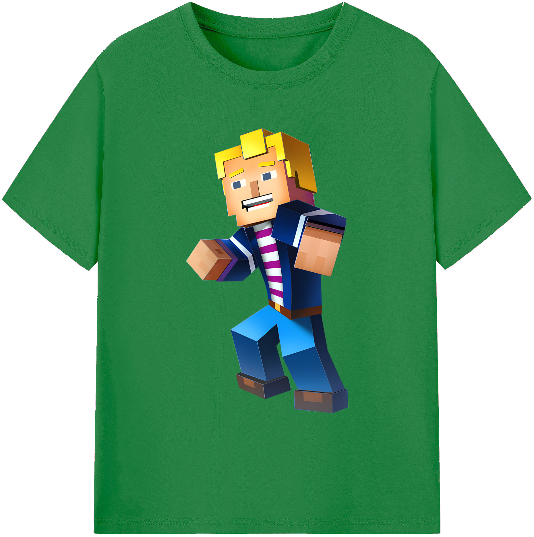 （画像用） マインクラフト ブロックの世界 Minecraft MC Block world 綿100％ メンズ半袖Tシャツ｜肌触りやわらか＆通気性