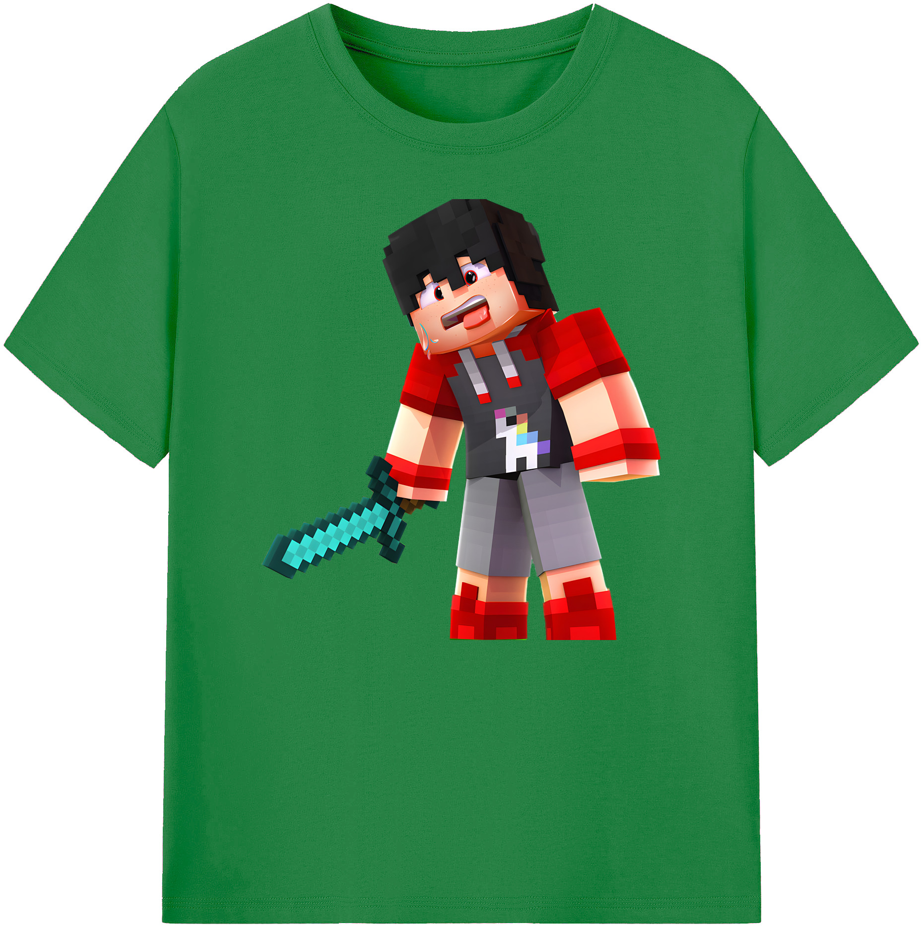（画像用） マインクラフト ブロックの世界 Minecraft MC Block world 綿100％ メンズ半袖Tシャツ｜肌触りやわらか＆通気性