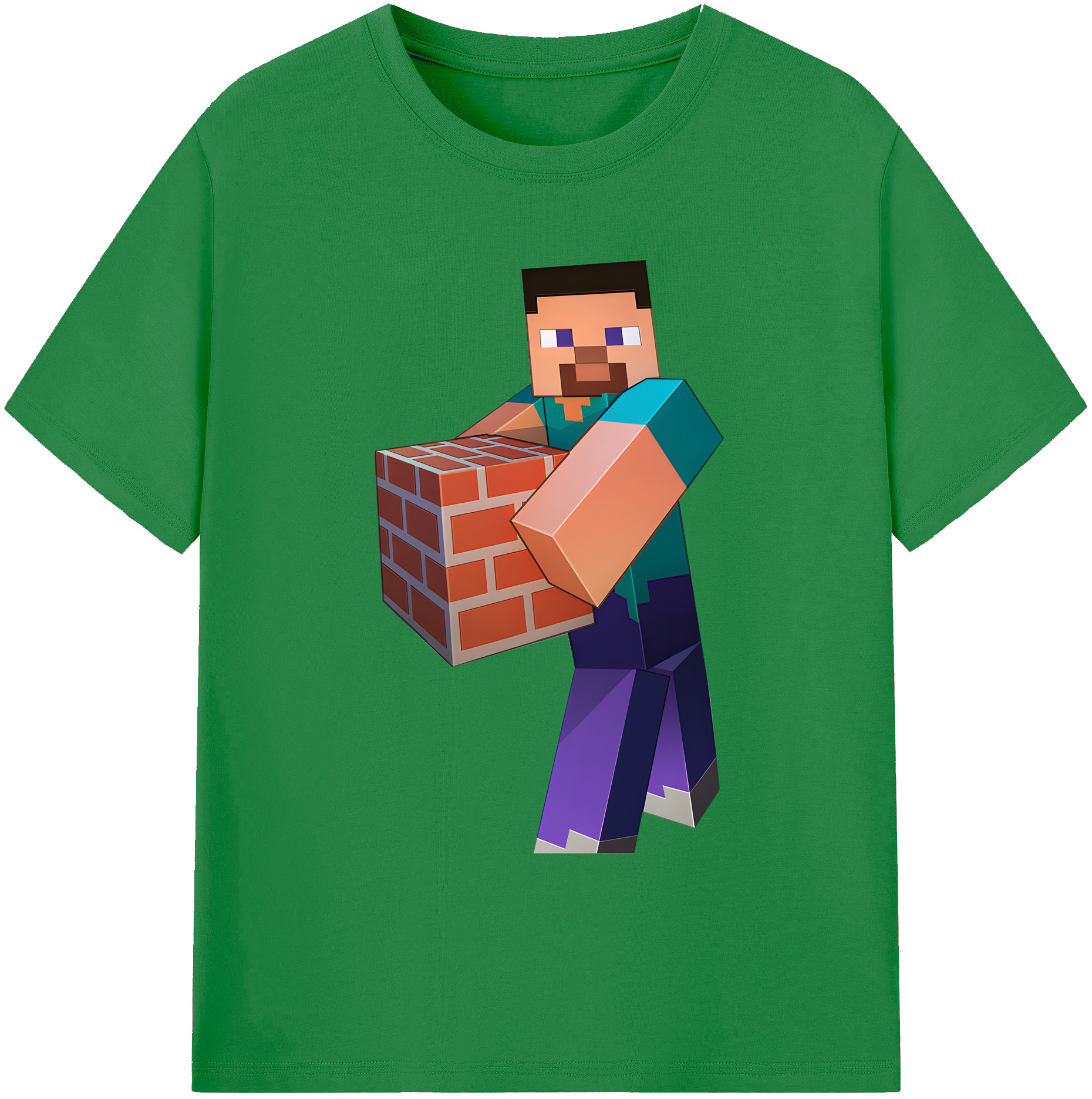 （画像用） マインクラフト ブロックの世界 Minecraft MC Block world 綿100％ メンズ半袖Tシャツ｜肌触りやわらか＆通気性