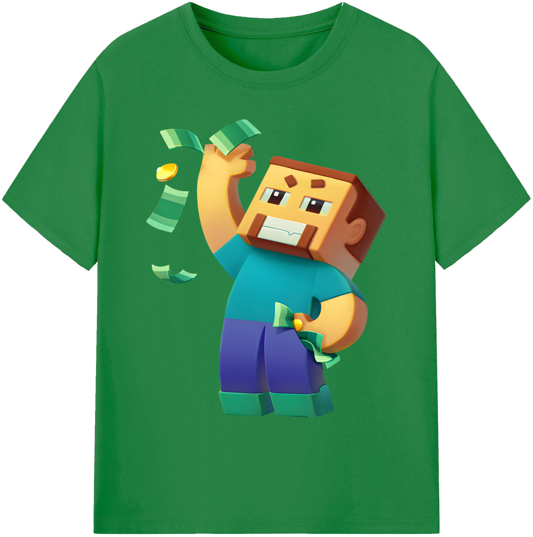 （画像用） マインクラフト ブロックの世界 Minecraft MC Block world 綿100％ メンズ半袖Tシャツ｜肌触りやわらか＆通気性