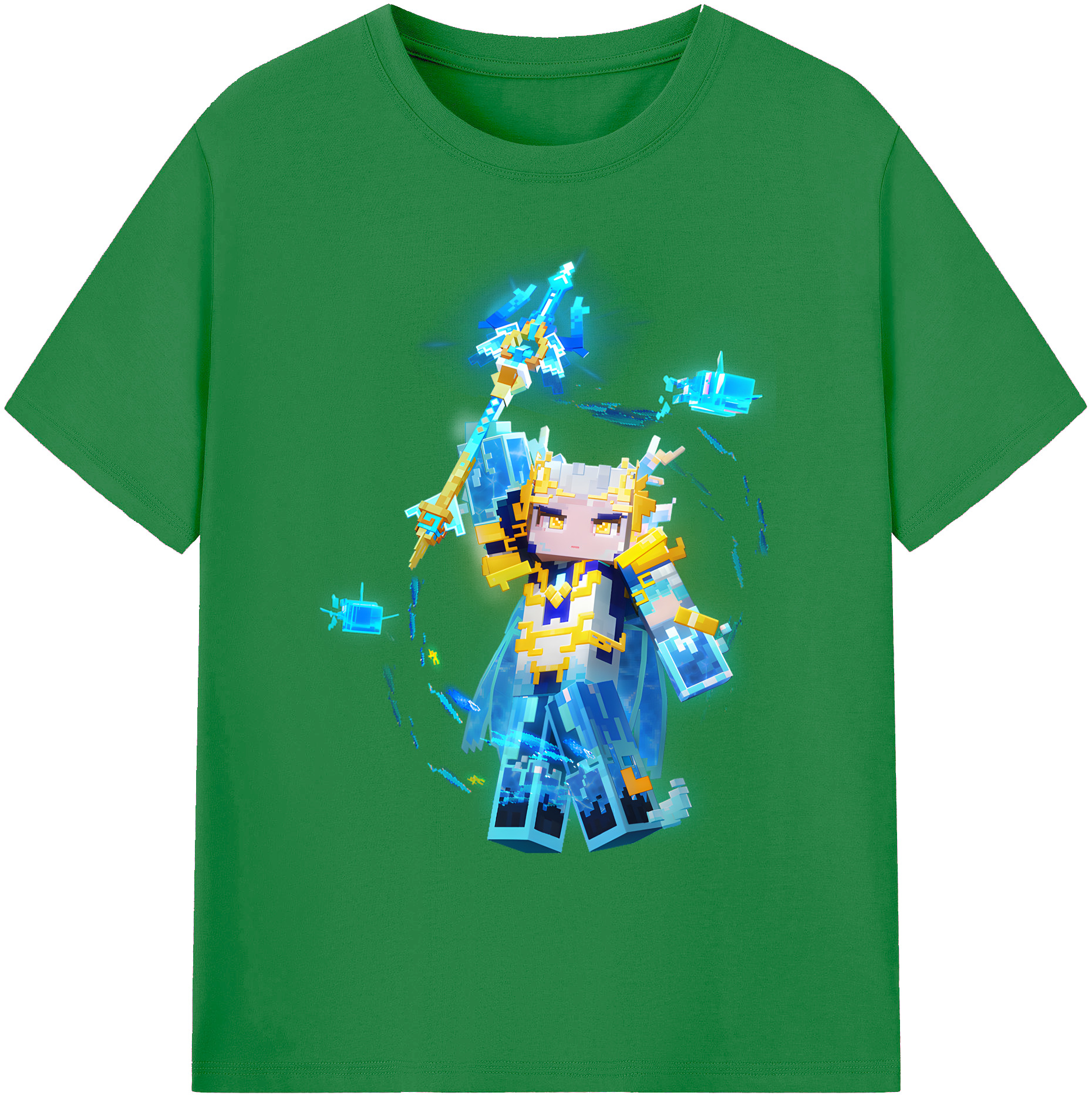 （画像用） マインクラフト ブロックの世界 Minecraft MC Block world 綿100％ メンズ半袖Tシャツ｜肌触りやわらか＆通気性