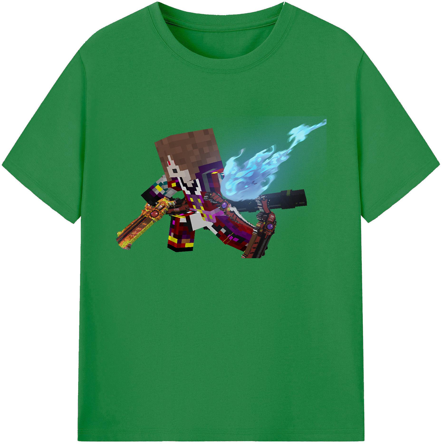 （画像用） マインクラフト ブロックの世界 Minecraft MC Block world 綿100％ メンズ半袖Tシャツ｜肌触りやわらか＆通気性