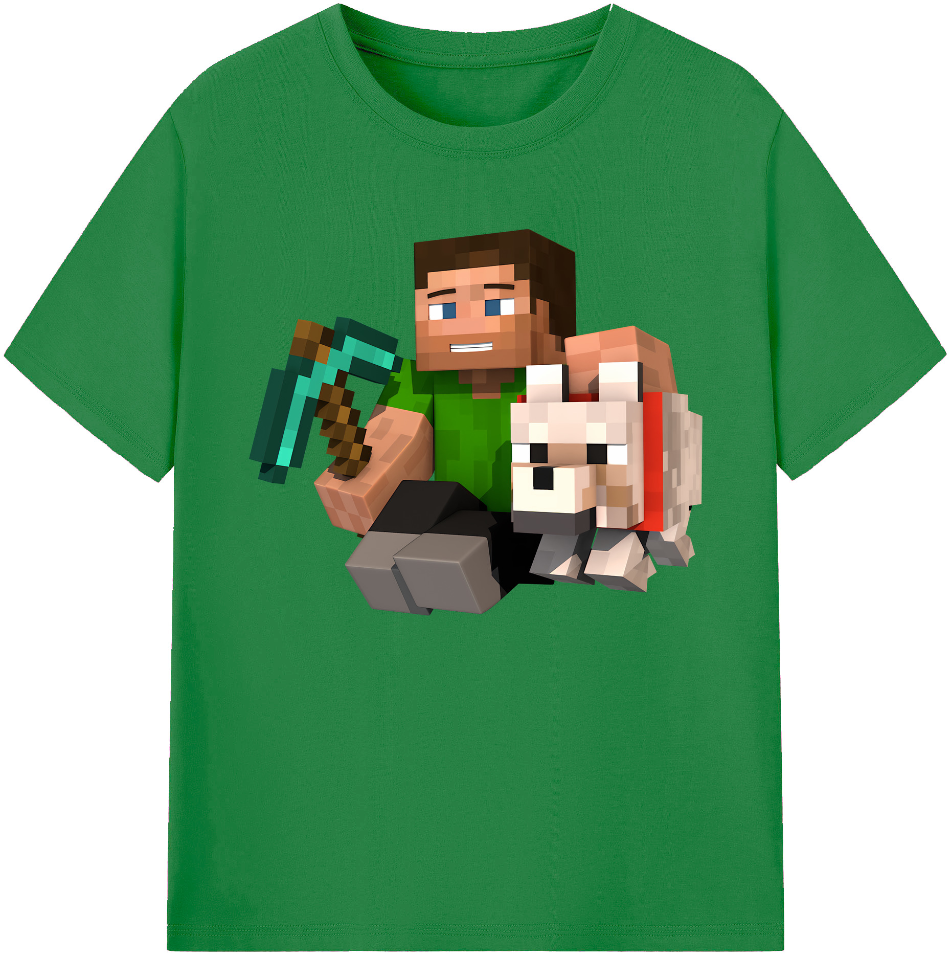 （画像用） マインクラフト ブロックの世界 Minecraft MC Block world 綿100％ メンズ半袖Tシャツ｜肌触りやわらか＆通気性