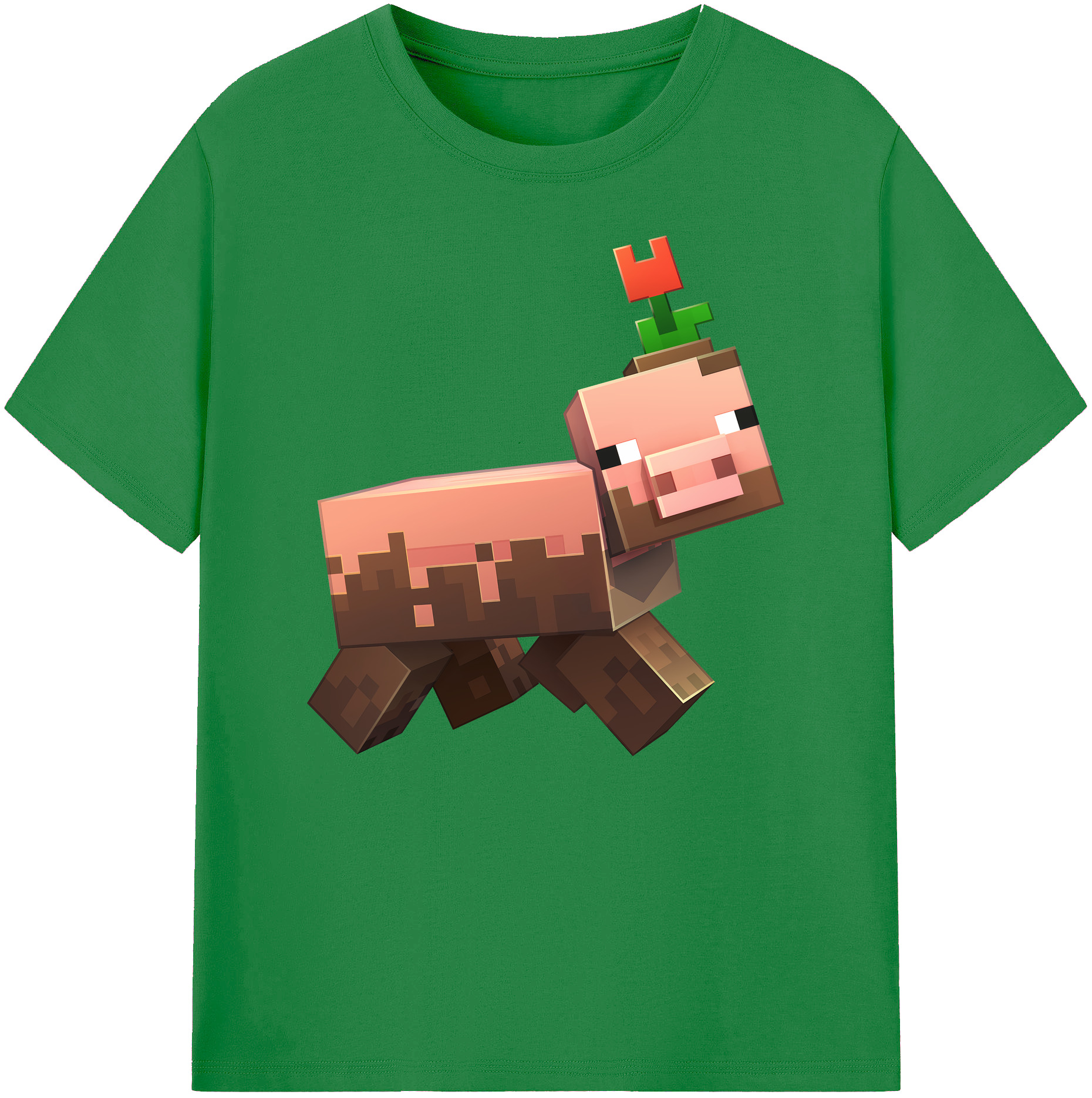 （画像用） マインクラフト ブロックの世界 Minecraft MC Block world 綿100％ メンズ半袖Tシャツ｜肌触りやわらか＆通気性