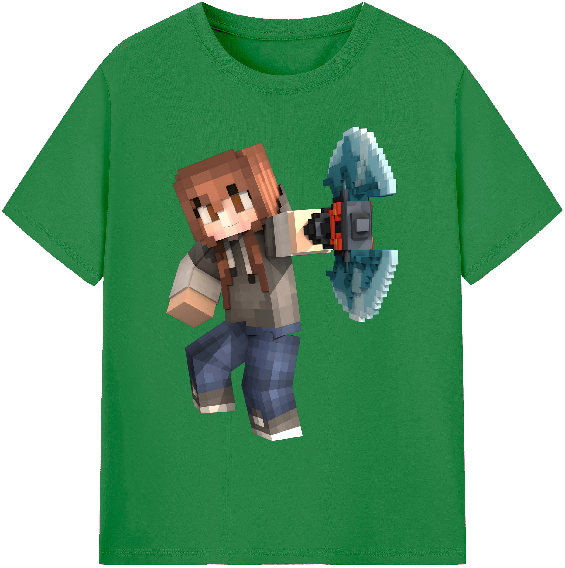 （画像用） マインクラフト ブロックの世界 Minecraft MC Block world 綿100％ メンズ半袖Tシャツ｜肌触りやわらか＆通気性