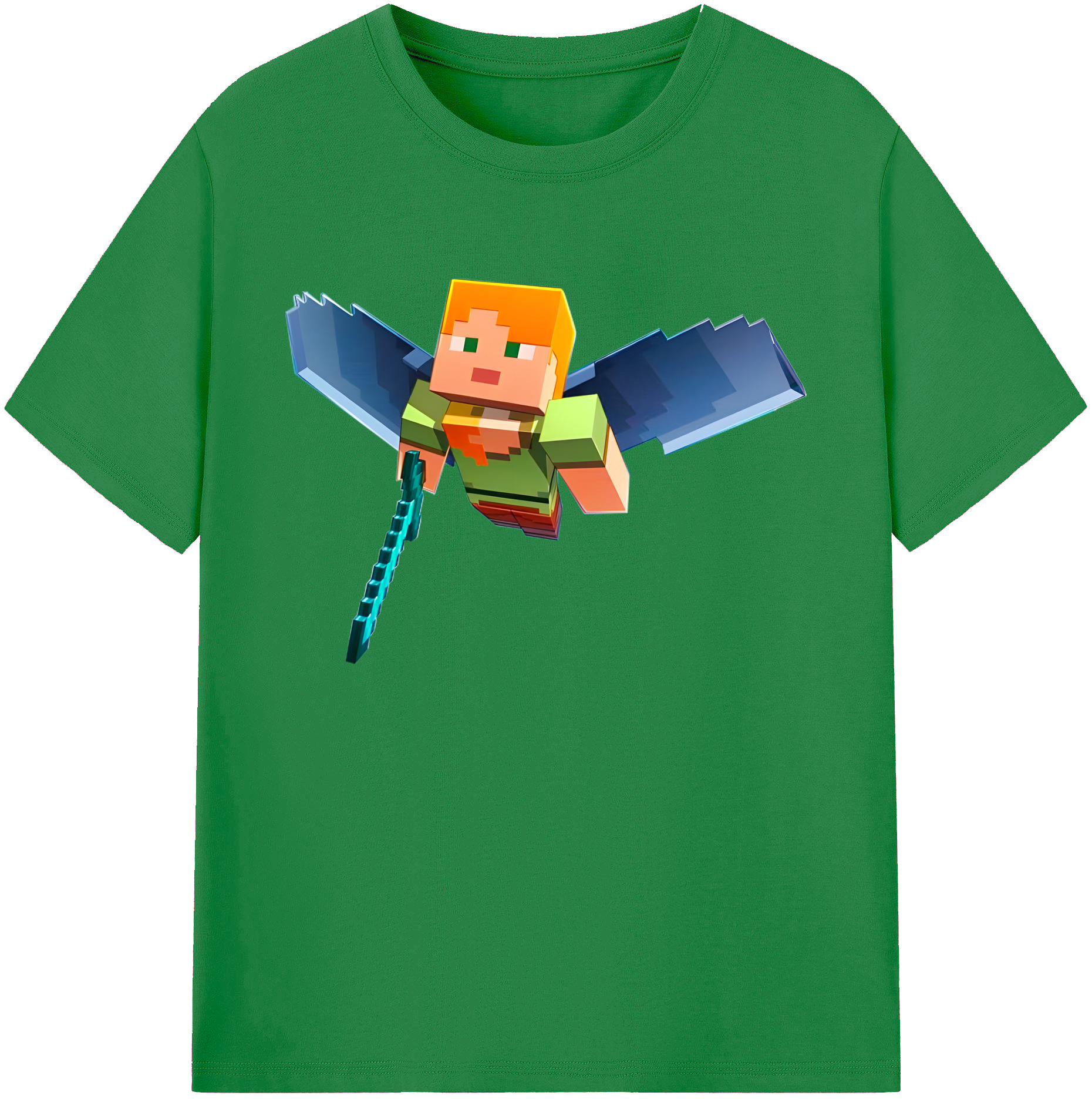 （画像用） マインクラフト ブロックの世界 Minecraft MC Block world 綿100％ メンズ半袖Tシャツ｜肌触りやわらか＆通気性