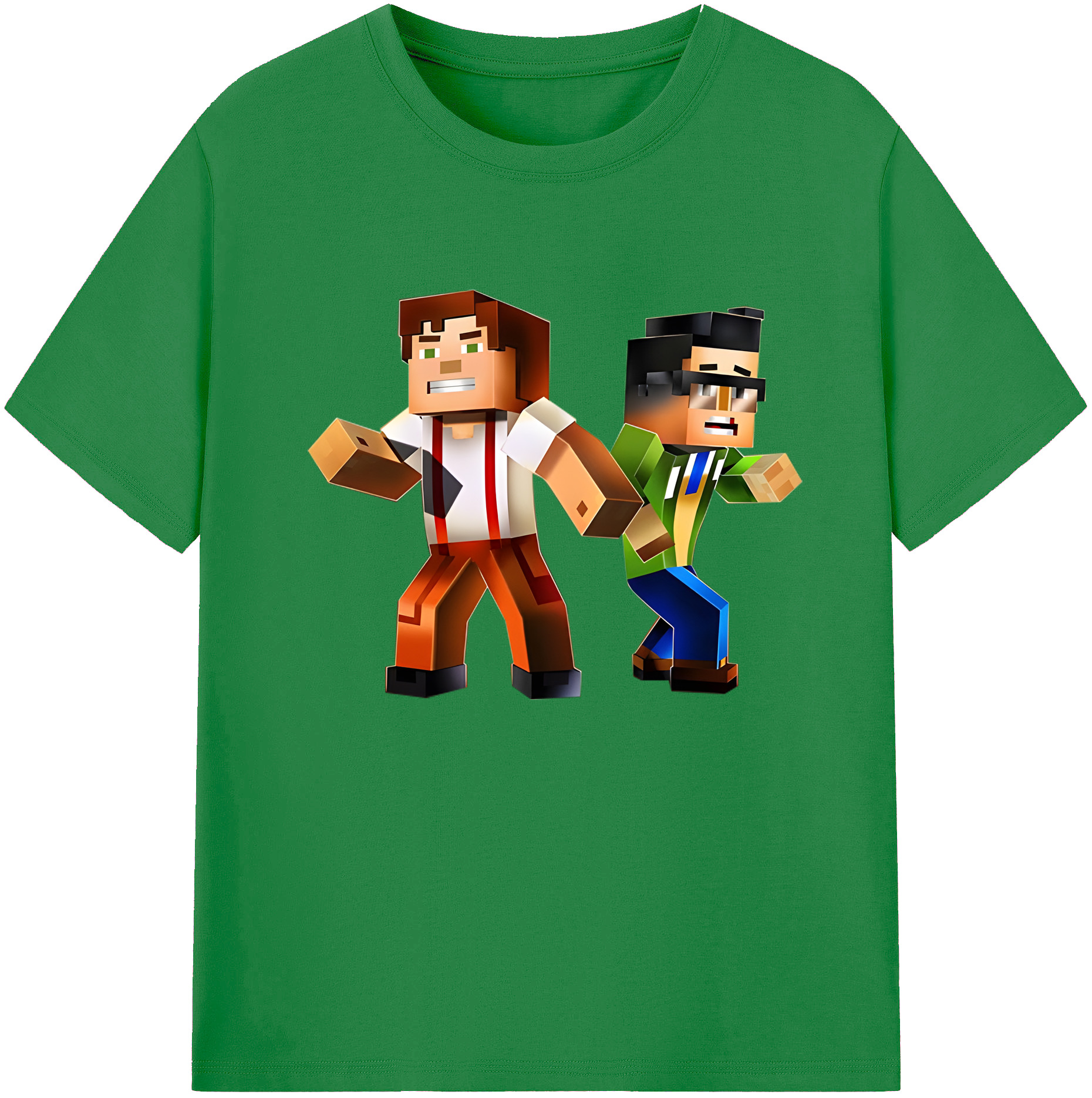 （画像用） マインクラフト ブロックの世界 Minecraft MC Block world 綿100％ メンズ半袖Tシャツ｜肌触りやわらか＆通気性
