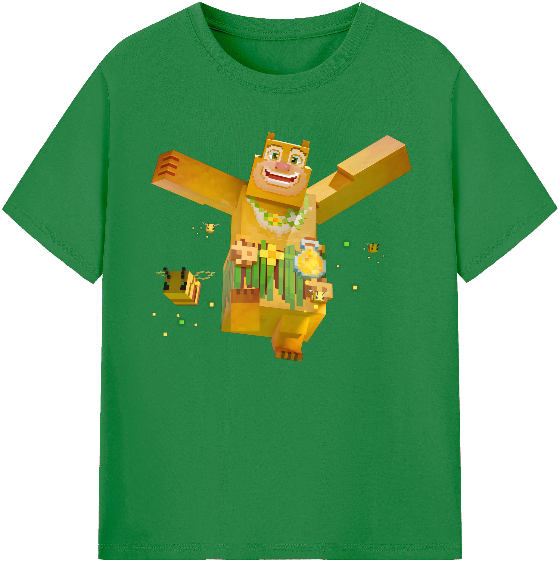 （画像用） マインクラフト ブロックの世界 Minecraft MC Block world 綿100％ メンズ半袖Tシャツ｜肌触りやわらか＆通気性