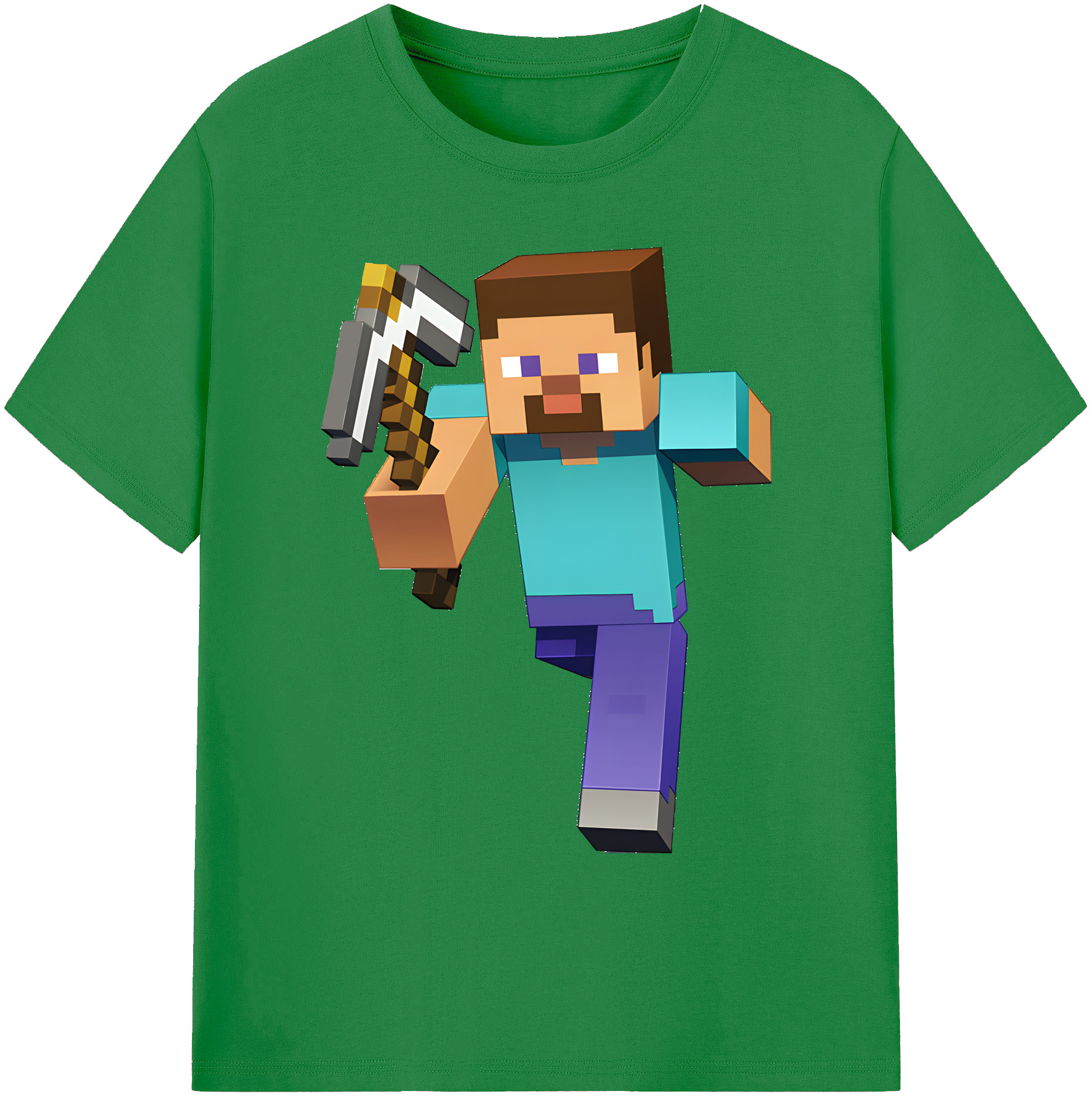 （画像用） マインクラフト ブロックの世界 Minecraft MC Block world 綿100％ メンズ半袖Tシャツ｜肌触りやわらか＆通気性