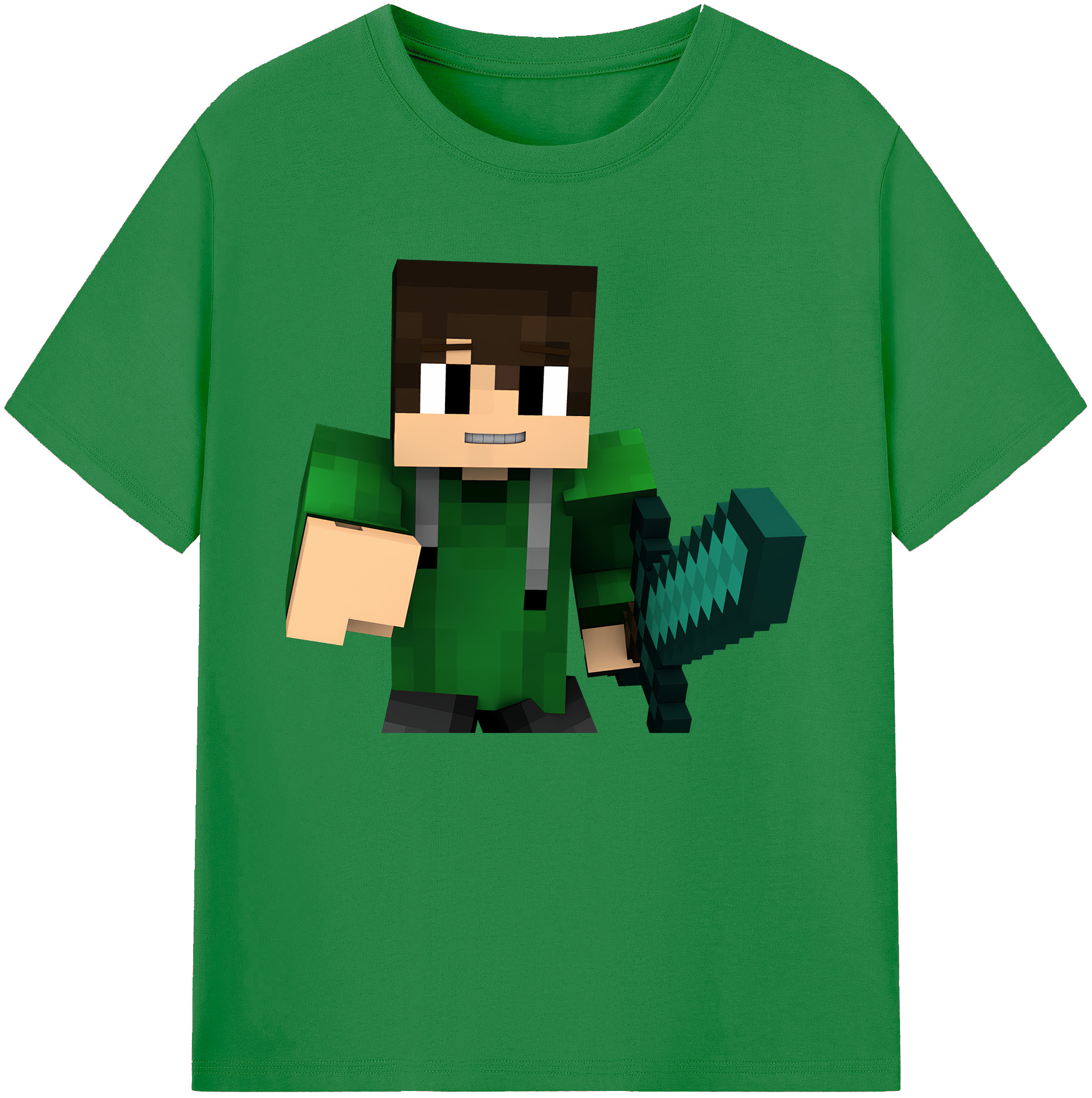 （画像用） マインクラフト ブロックの世界 Minecraft MC Block world 綿100％ メンズ半袖Tシャツ｜肌触りやわらか＆通気性