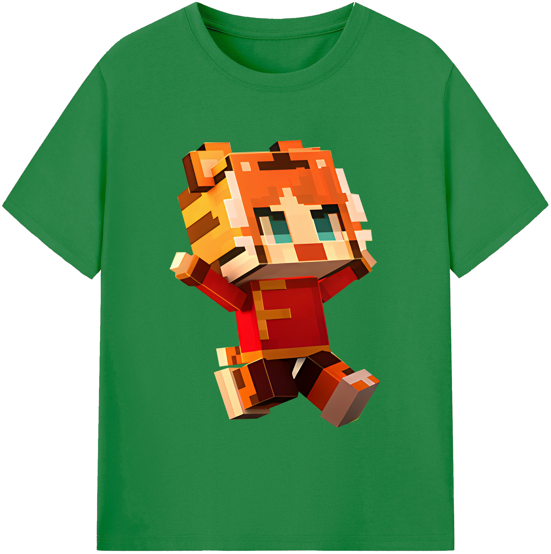 （画像用） マインクラフト ブロックの世界 Minecraft MC Block world 綿100％ メンズ半袖Tシャツ｜肌触りやわらか＆通気性