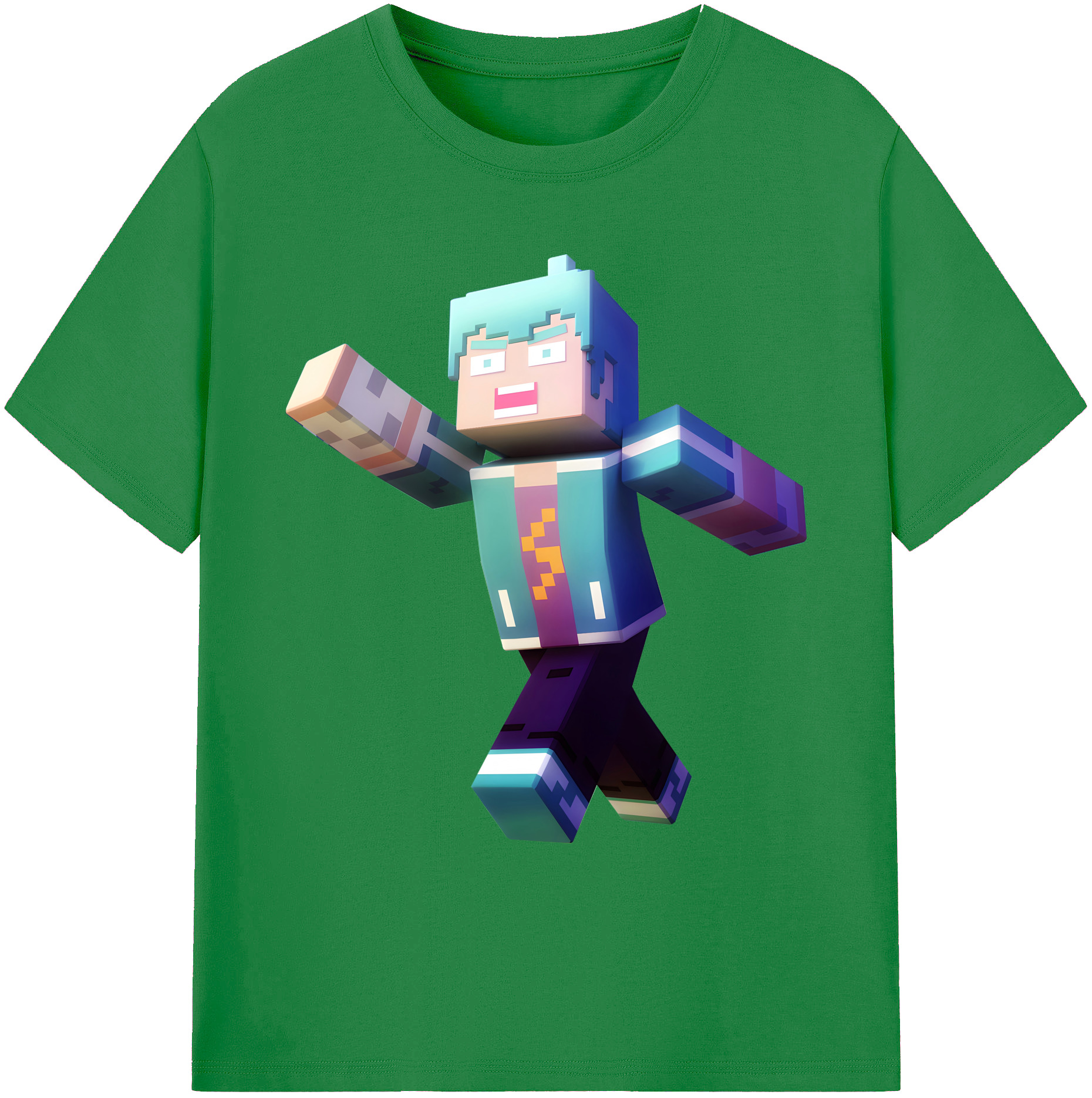 （画像用） マインクラフト ブロックの世界 Minecraft MC Block world 綿100％ メンズ半袖Tシャツ｜肌触りやわらか＆通気性