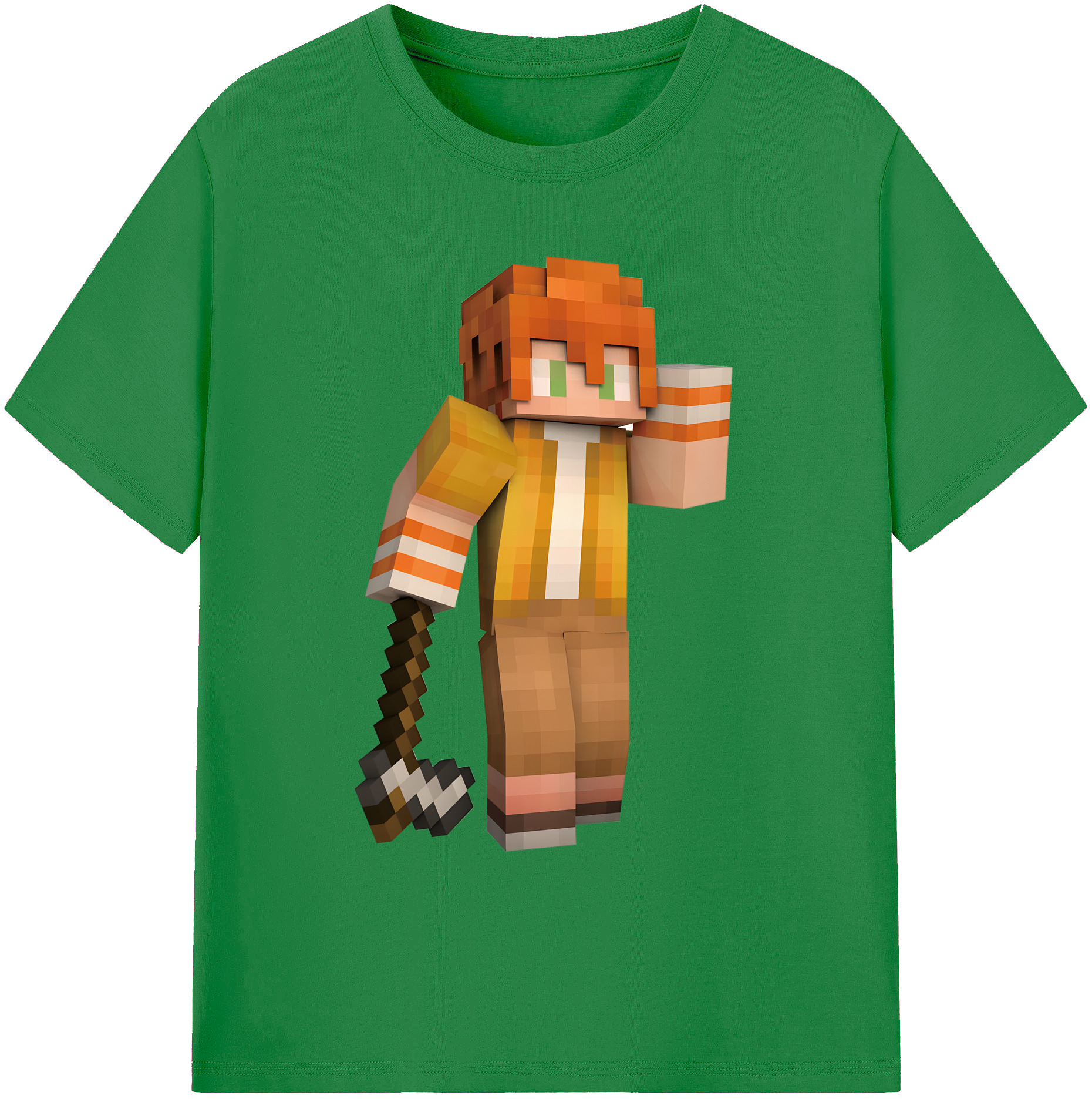 （画像用） マインクラフト ブロックの世界 Minecraft MC Block world 綿100％ メンズ半袖Tシャツ｜肌触りやわらか＆通気性