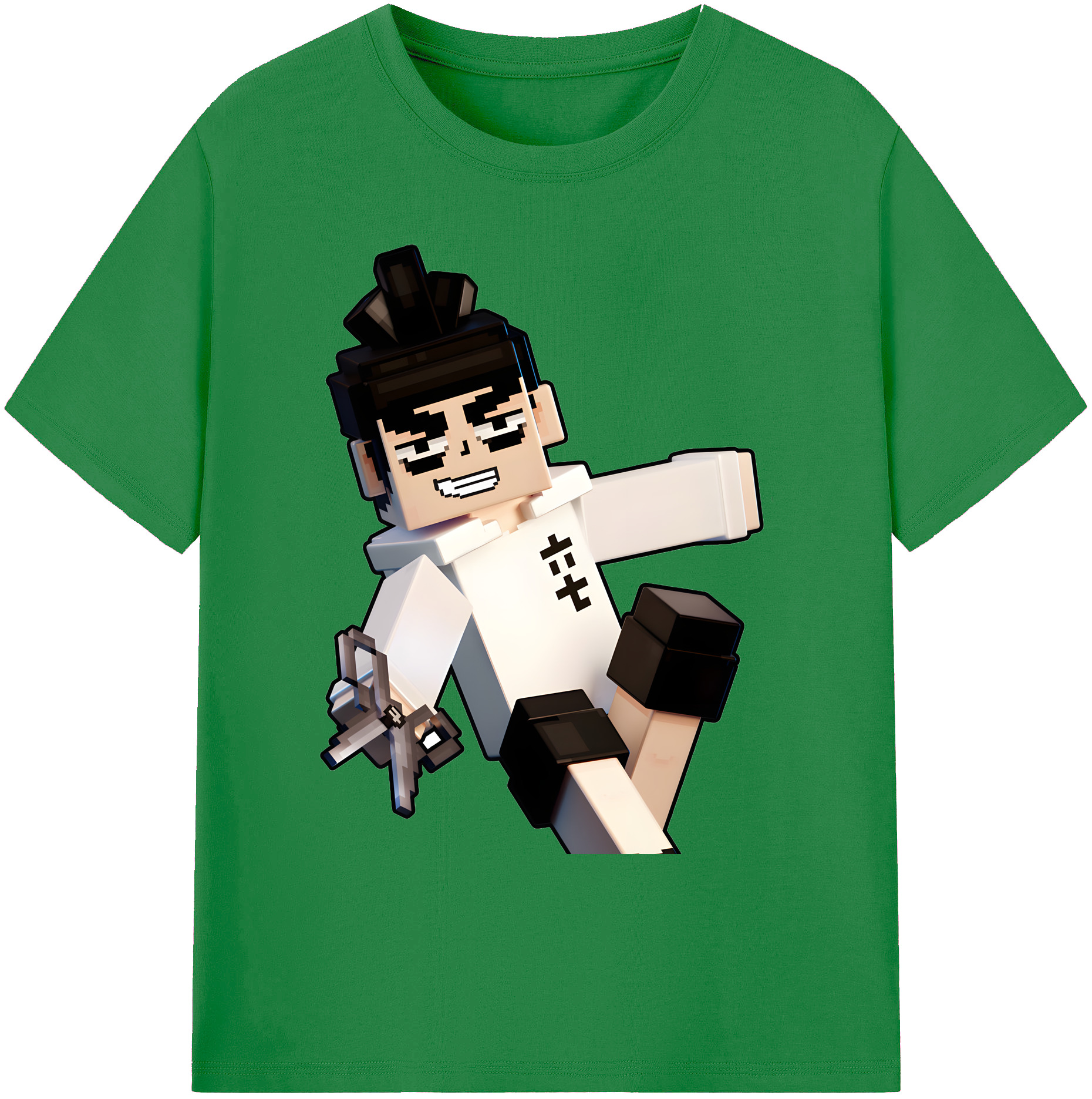 （画像用） マインクラフト ブロックの世界 Minecraft MC Block world 綿100％ メンズ半袖Tシャツ｜肌触りやわらか＆通気性