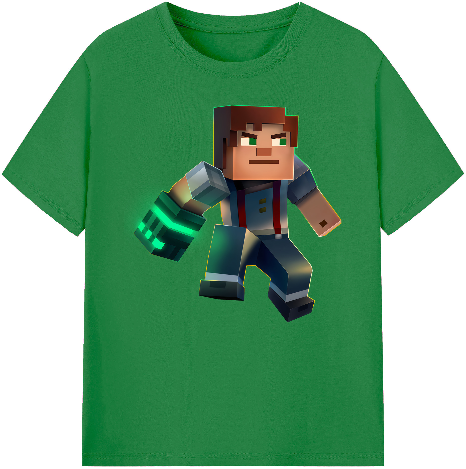 （画像用） マインクラフト ブロックの世界 Minecraft MC Block world 綿100％ メンズ半袖Tシャツ｜肌触りやわらか＆通気性