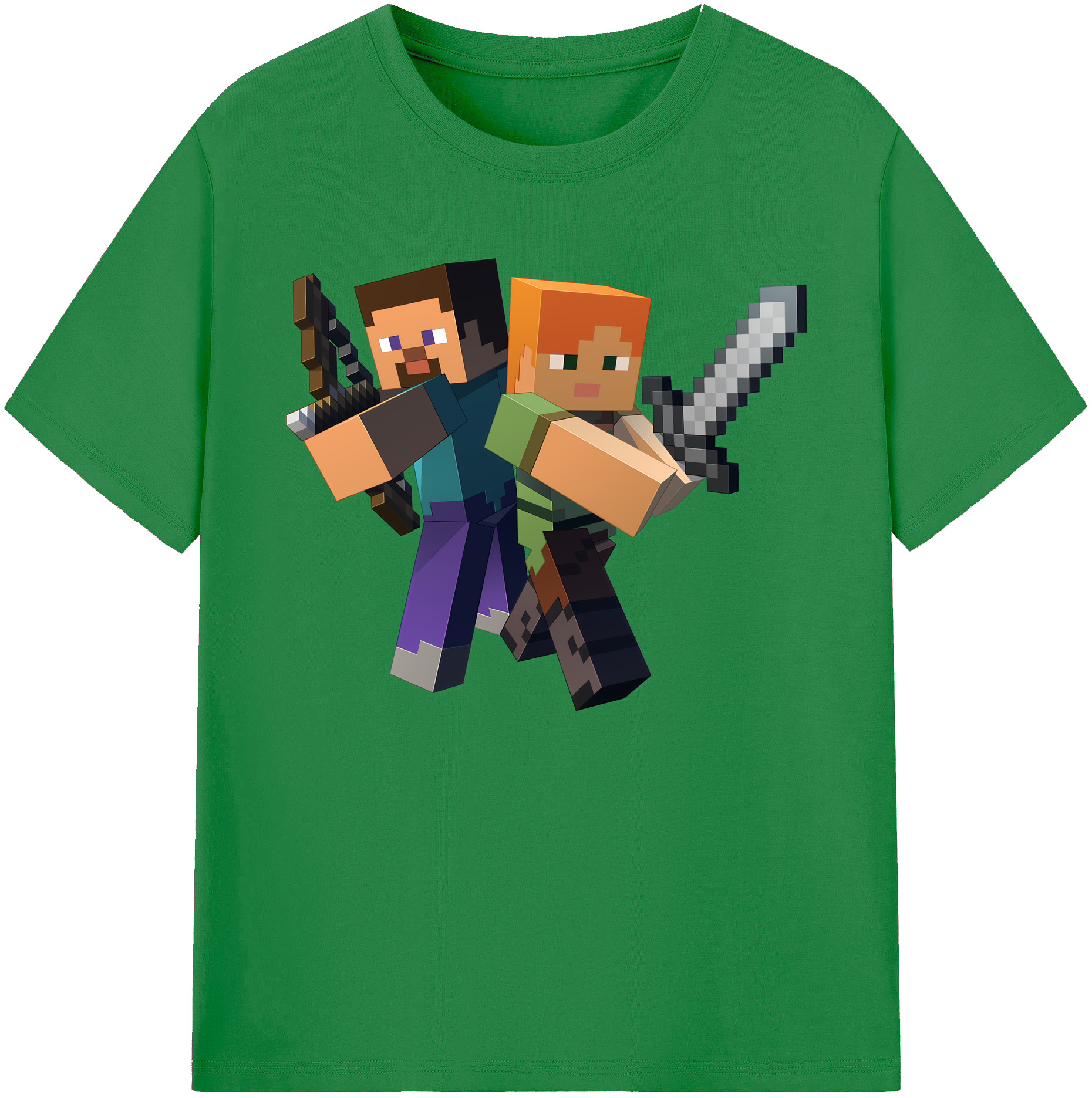 （画像用） マインクラフト ブロックの世界 Minecraft MC Block world 綿100％ メンズ半袖Tシャツ｜肌触りやわらか＆通気性