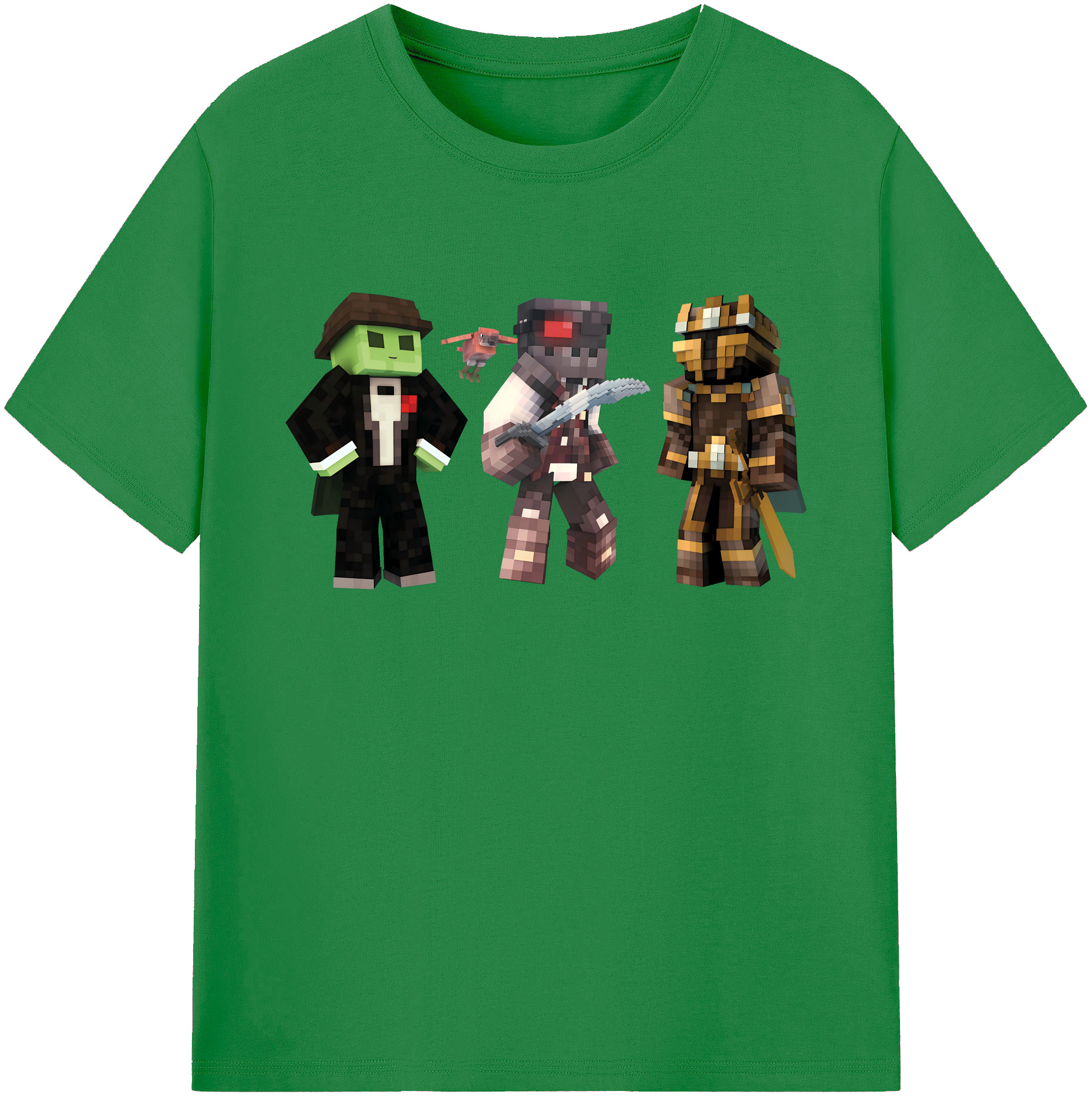 （画像用） マインクラフト ブロックの世界 Minecraft MC Block world 綿100％ メンズ半袖Tシャツ｜肌触りやわらか＆通気性