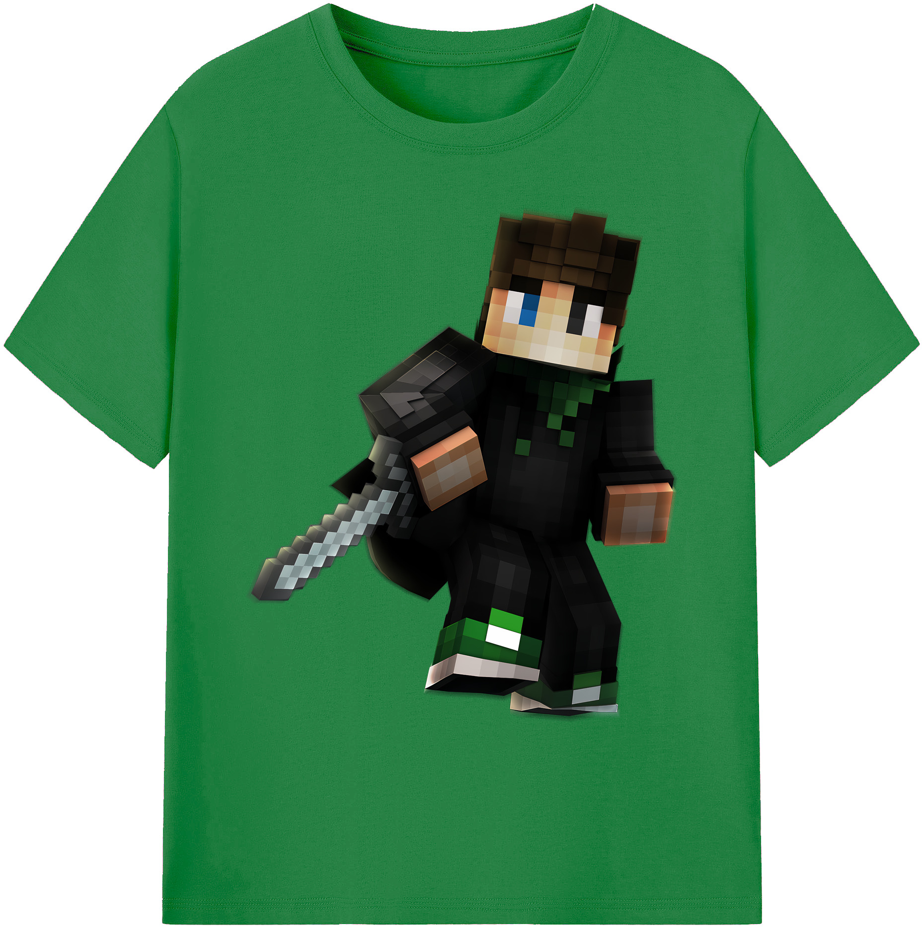 （画像用） マインクラフト ブロックの世界 Minecraft MC Block world 綿100％ メンズ半袖Tシャツ｜肌触りやわらか＆通気性