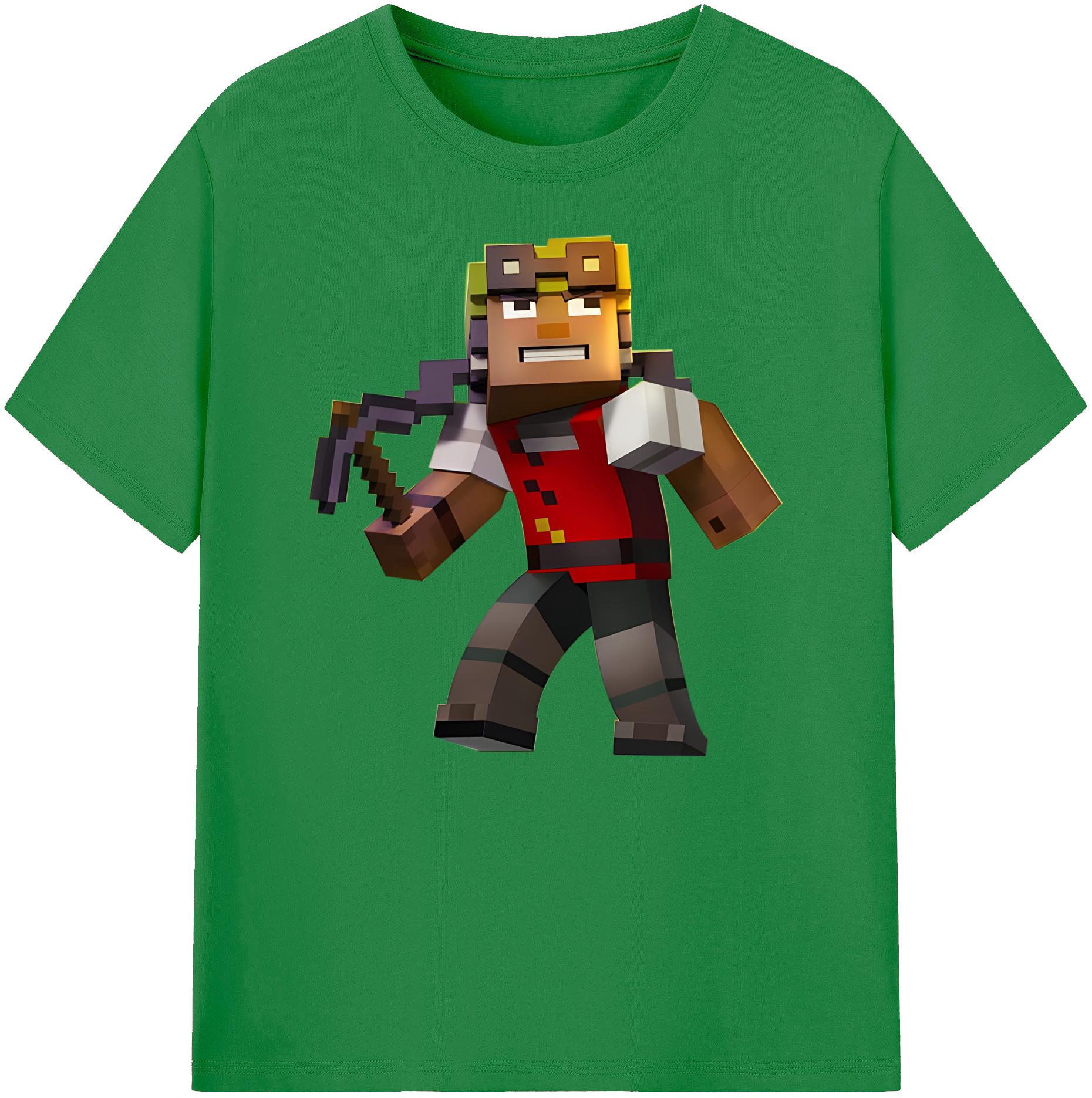 （画像用） マインクラフト ブロックの世界 Minecraft MC Block world 綿100％ メンズ半袖Tシャツ｜肌触りやわらか＆通気性