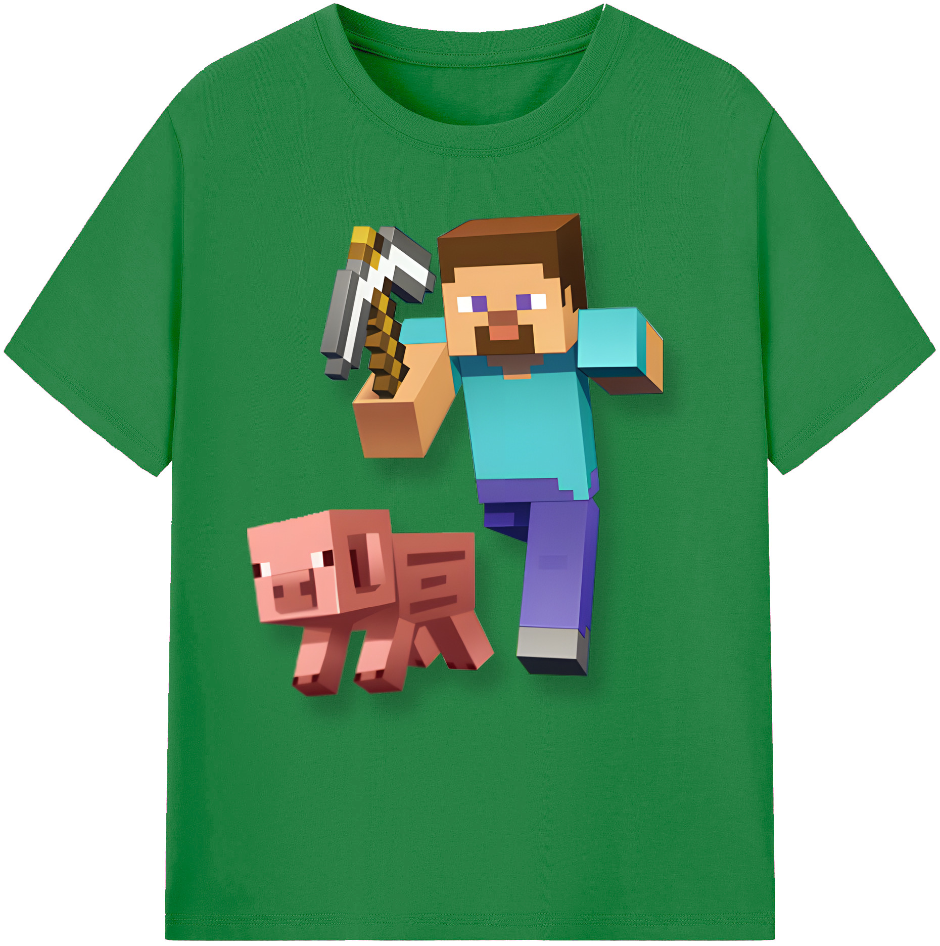（画像用） マインクラフト ブロックの世界 Minecraft MC Block world 綿100％ メンズ半袖Tシャツ｜肌触りやわらか＆通気性