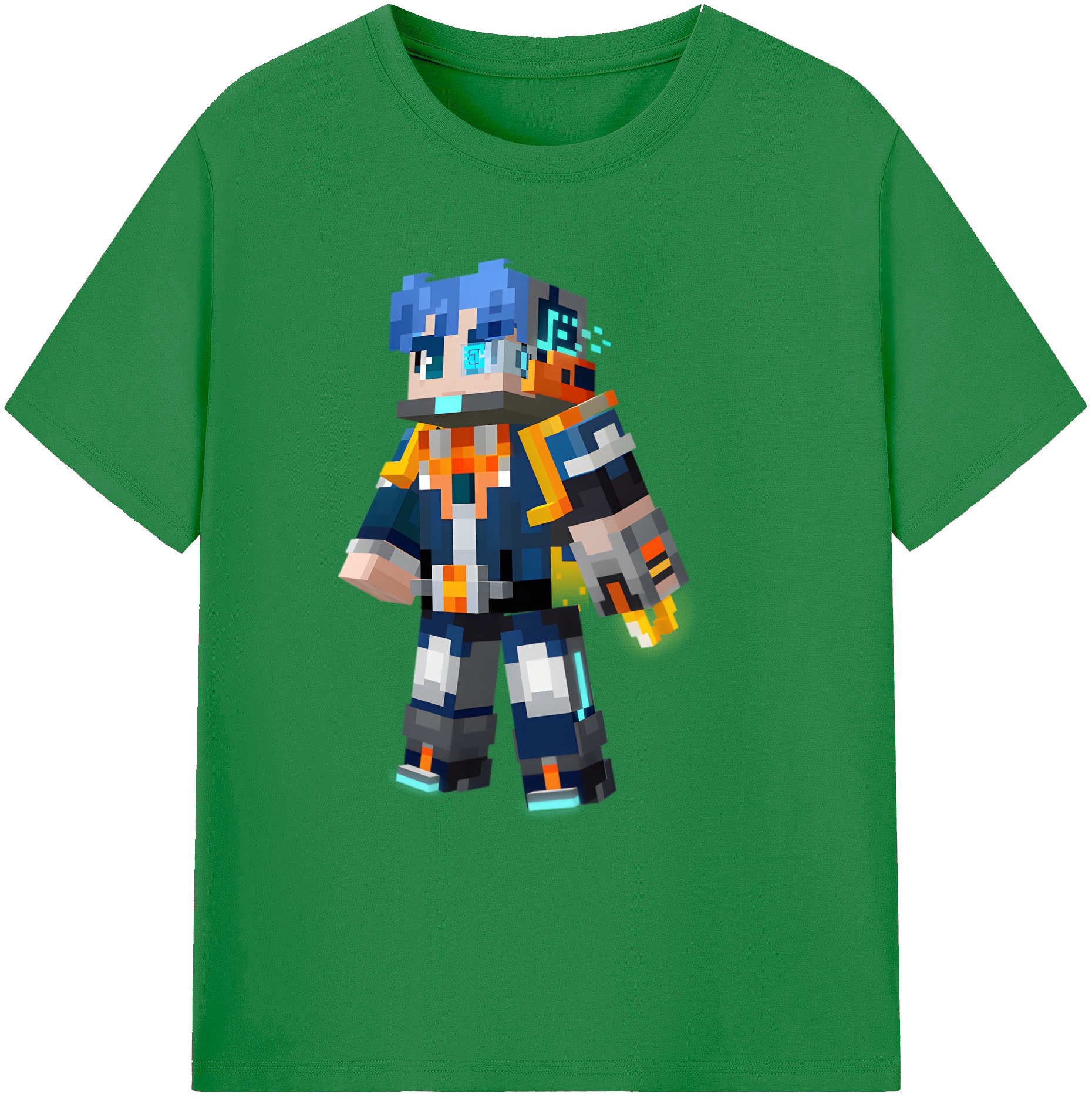 （画像用） マインクラフト ブロックの世界 Minecraft MC Block world 綿100％ メンズ半袖Tシャツ｜肌触りやわらか＆通気性