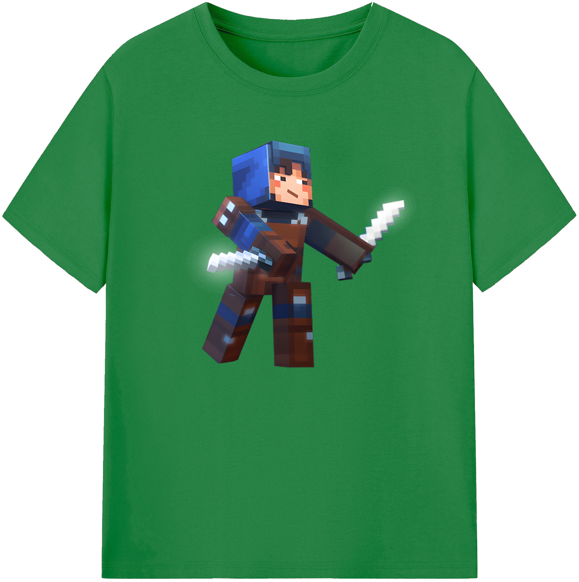 （画像用） マインクラフト ブロックの世界 Minecraft MC Block world 綿100％ メンズ半袖Tシャツ｜肌触りやわらか＆通気性