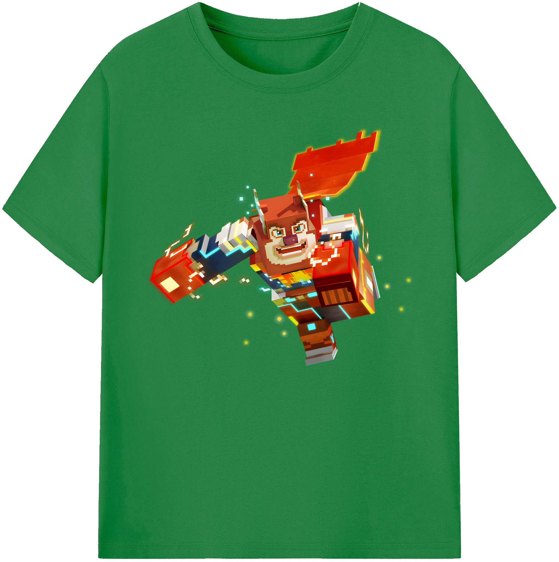 （画像用） マインクラフト ブロックの世界 Minecraft MC Block world 綿100％ メンズ半袖Tシャツ｜肌触りやわらか＆通気性