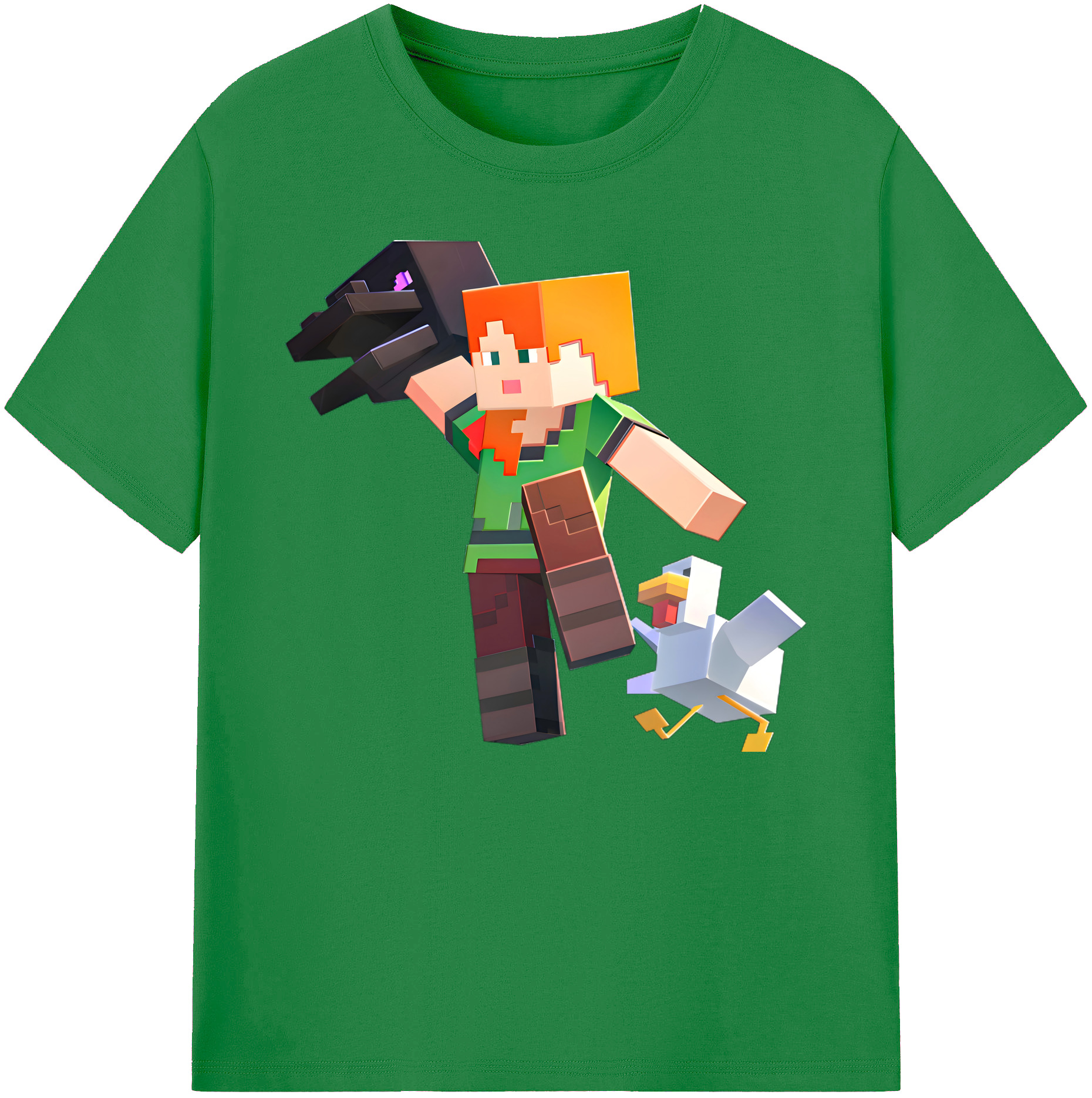 （画像用） マインクラフト ブロックの世界 Minecraft MC Block world 綿100％ メンズ半袖Tシャツ｜肌触りやわらか＆通気性