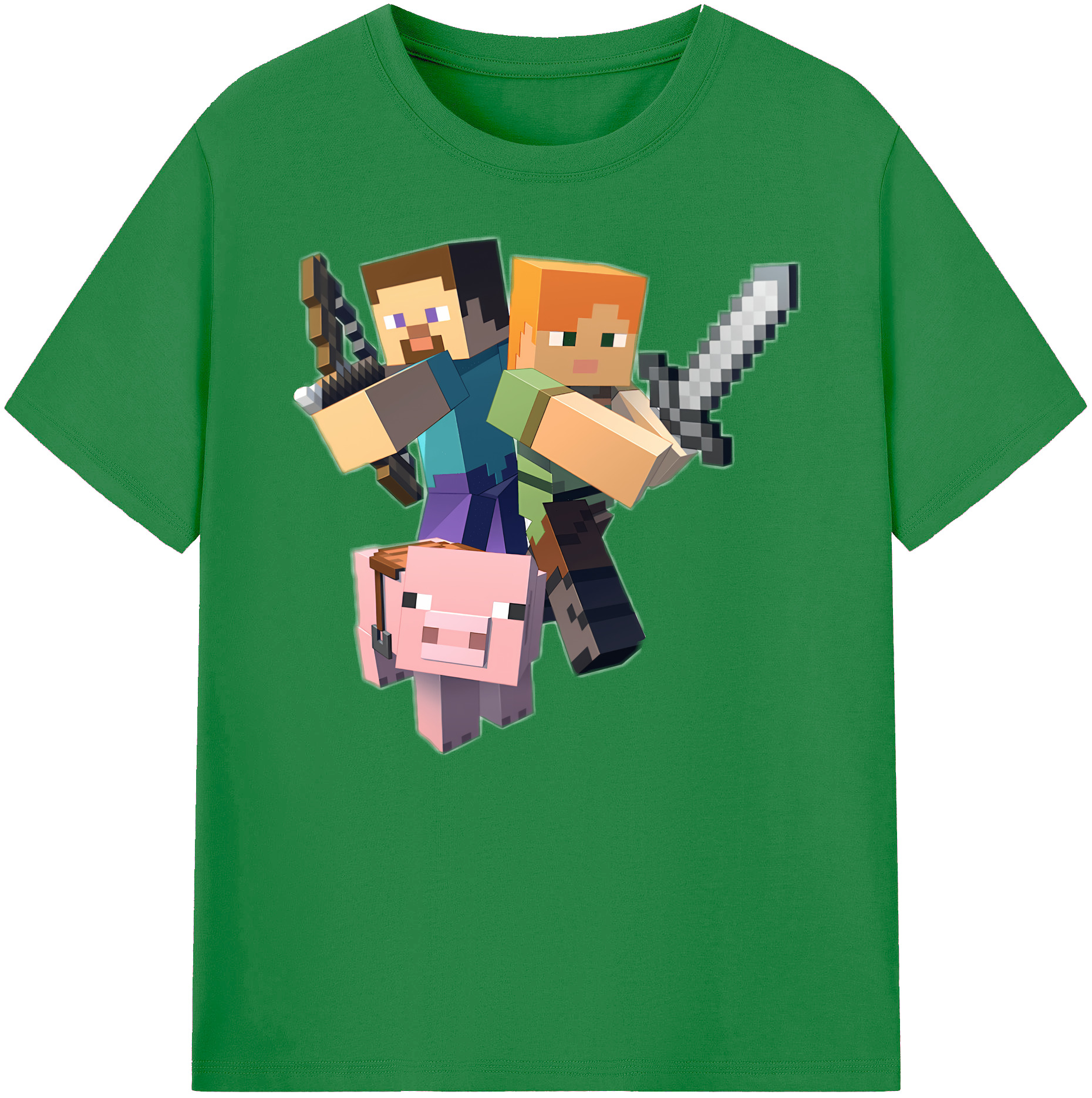 （画像用） マインクラフト ブロックの世界 Minecraft MC Block world 綿100％ メンズ半袖Tシャツ｜肌触りやわらか＆通気性