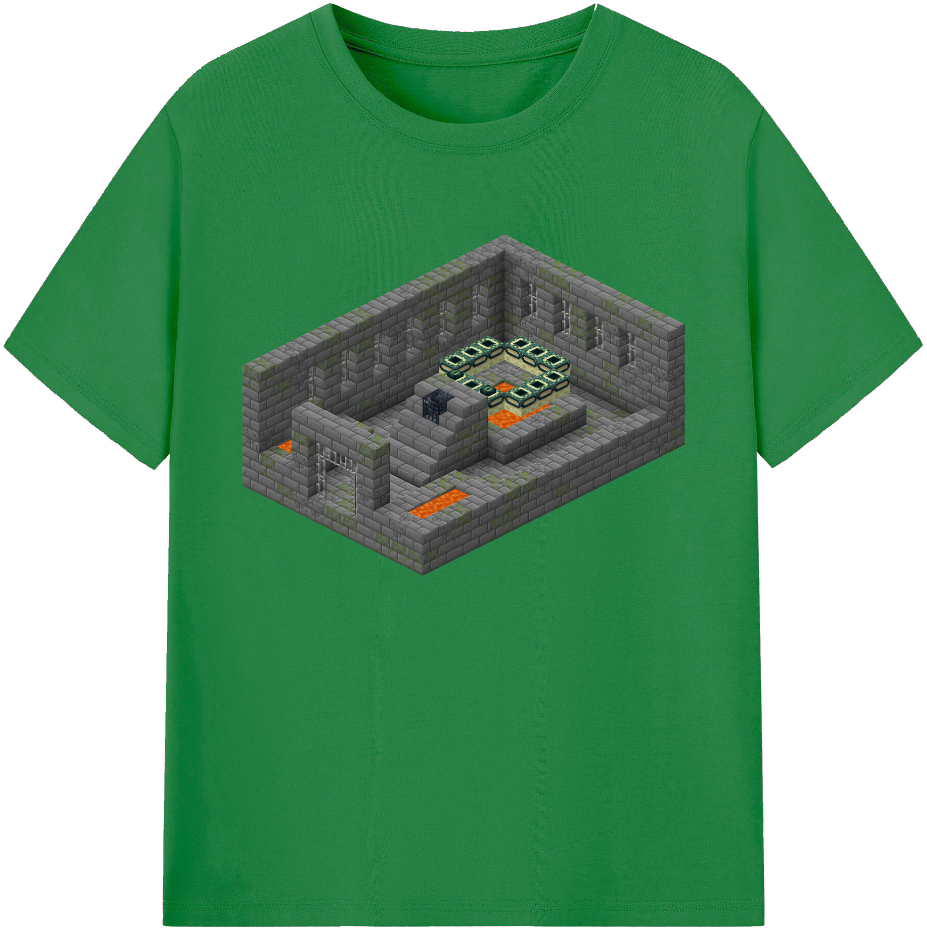 （画像用） マインクラフト ブロックの世界 Minecraft MC Block world 綿100％ メンズ半袖Tシャツ｜肌触りやわらか＆通気性