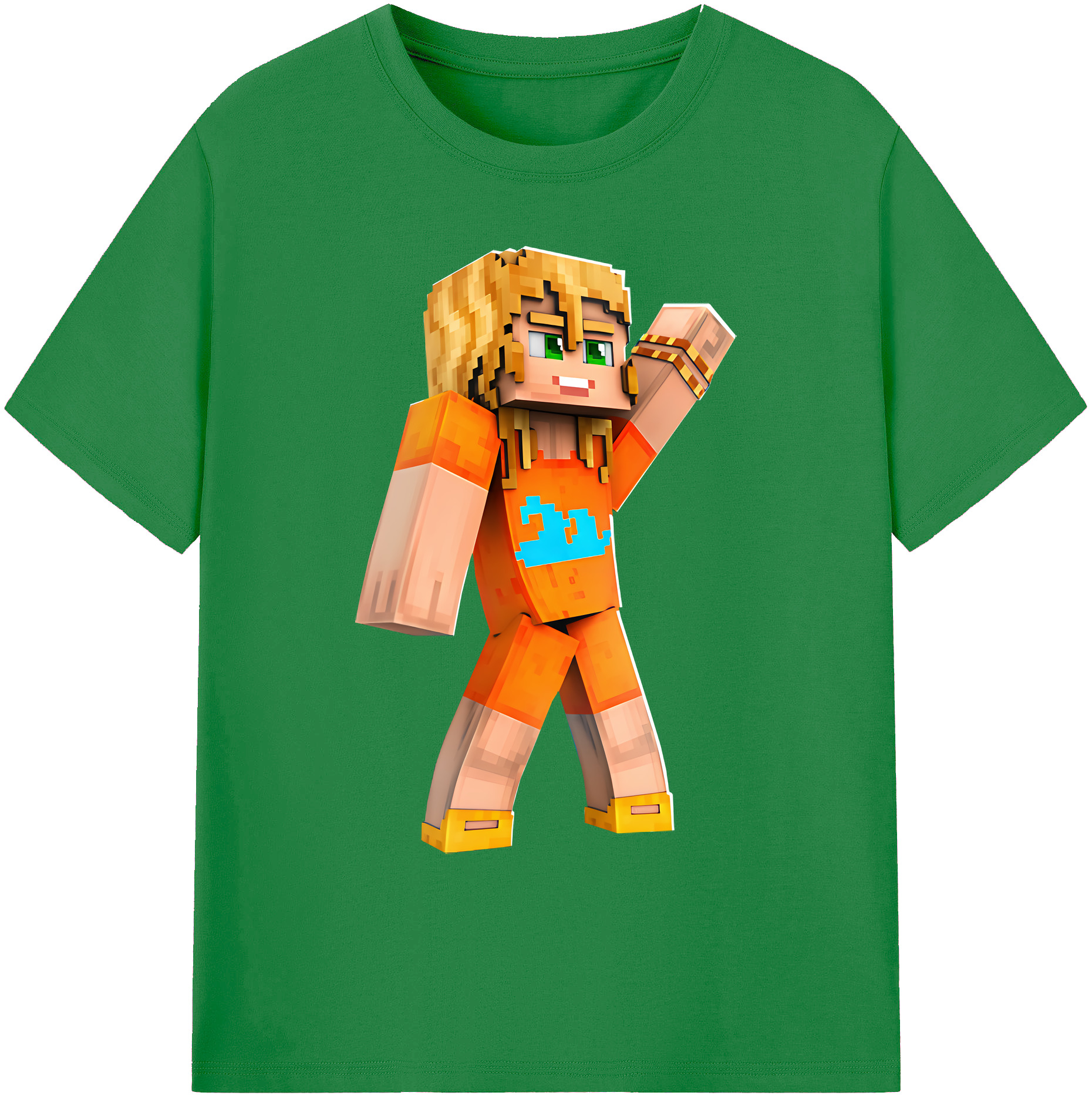 （画像用） マインクラフト ブロックの世界 Minecraft MC Block world 綿100％ メンズ半袖Tシャツ｜肌触りやわらか＆通気性